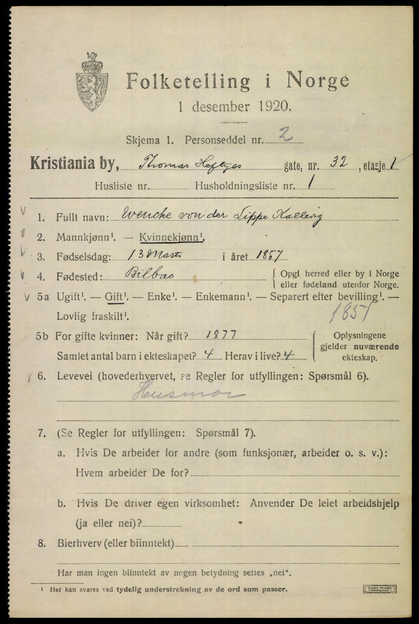 SAO, 1920 census for Kristiania, 1920, p. 570929