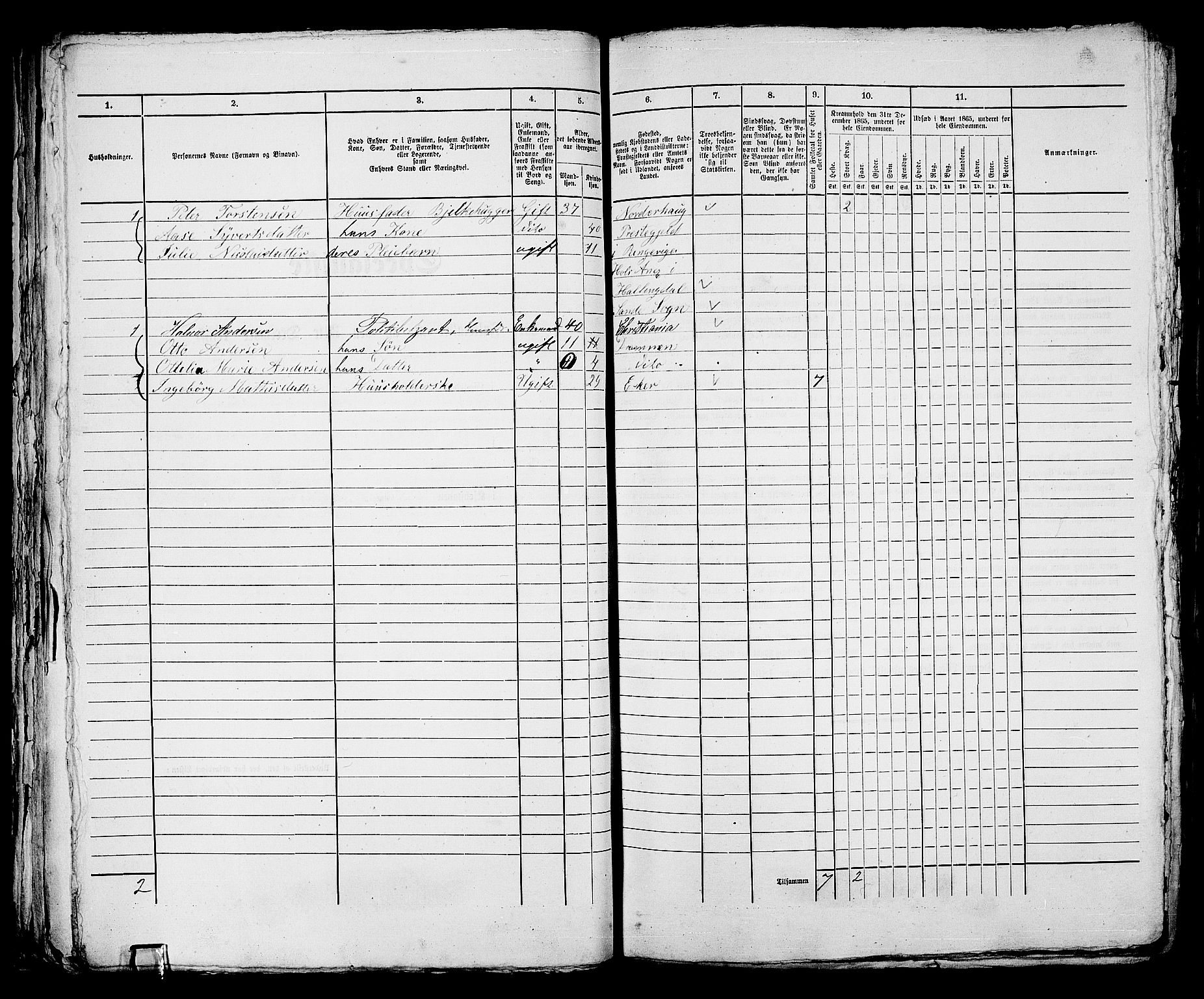 RA, 1865 census for Bragernes in Drammen, 1865, p. 706