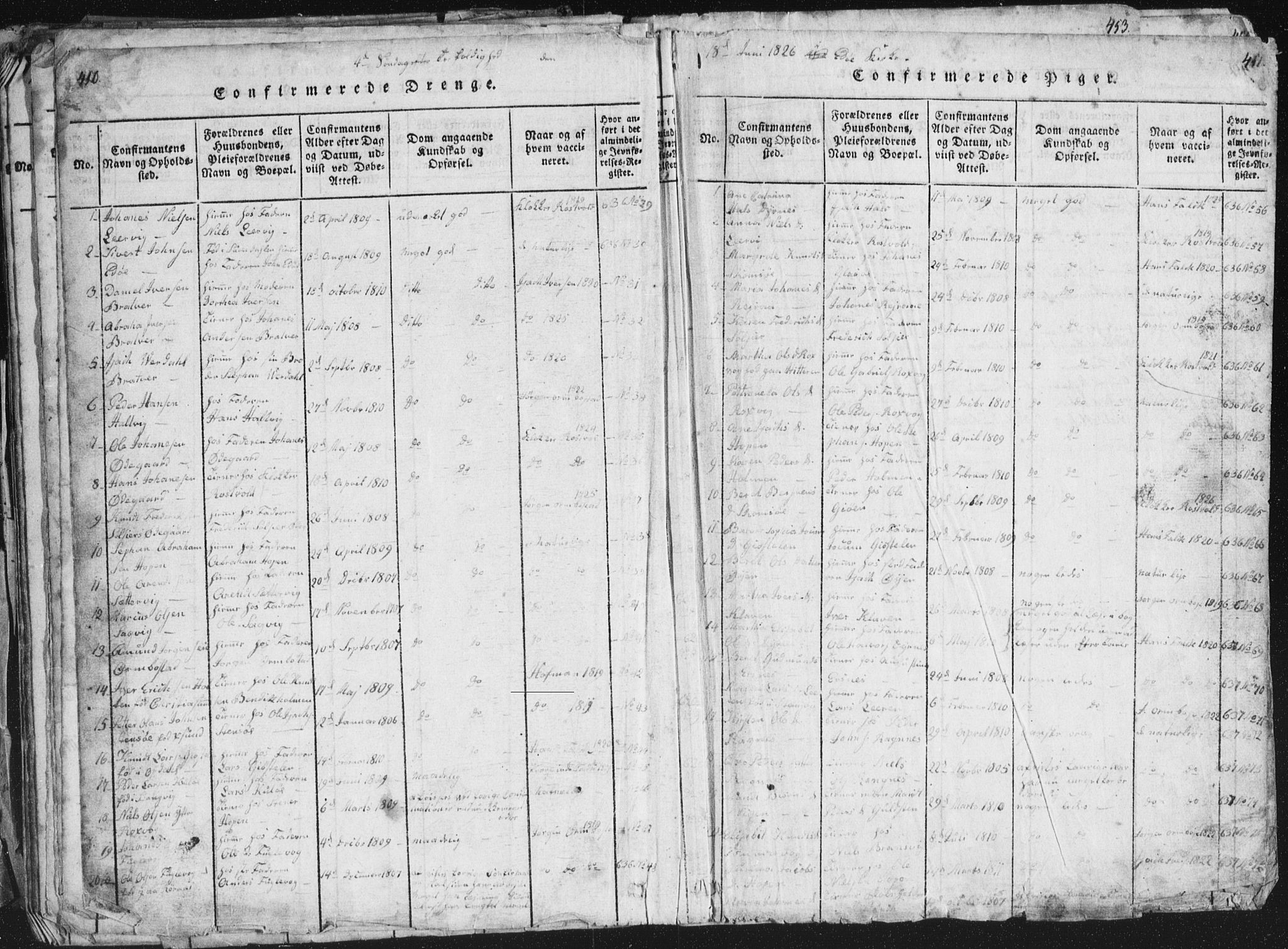 Ministerialprotokoller, klokkerbøker og fødselsregistre - Møre og Romsdal, AV/SAT-A-1454/581/L0942: Parish register (copy) no. 581C00, 1820-1836, p. 450-451