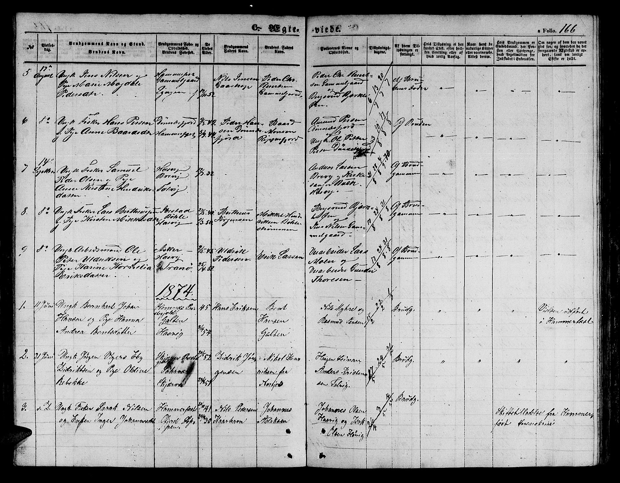 Loppa sokneprestkontor, SATØ/S-1339/H/Hb/L0003klokker: Parish register (copy) no. 3, 1853-1880, p. 166