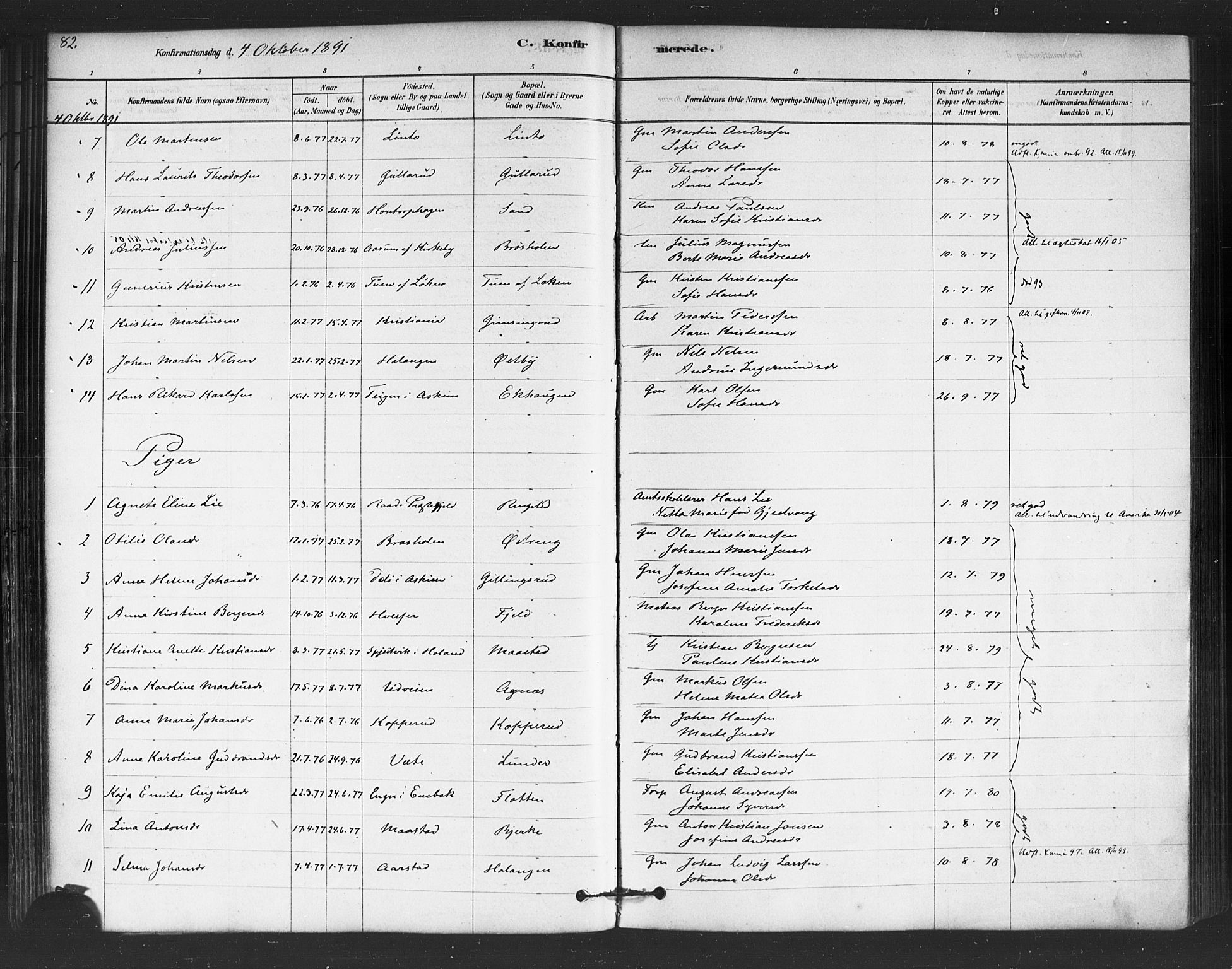 Trøgstad prestekontor Kirkebøker, SAO/A-10925/F/Fb/L0001: Parish register (official) no. II 1, 1878-1902, p. 82