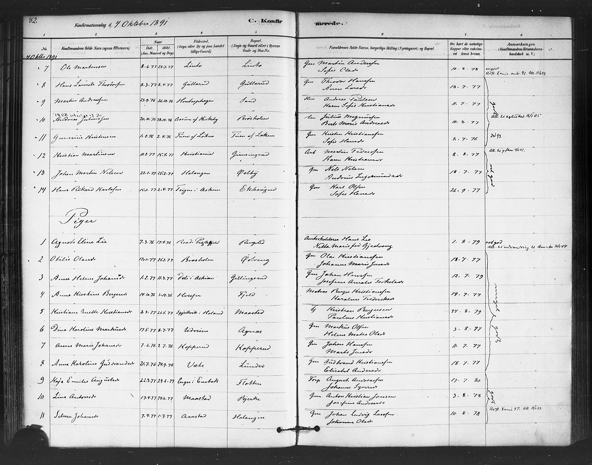 Trøgstad prestekontor Kirkebøker, AV/SAO-A-10925/F/Fb/L0001: Parish register (official) no. II 1, 1878-1902, p. 82