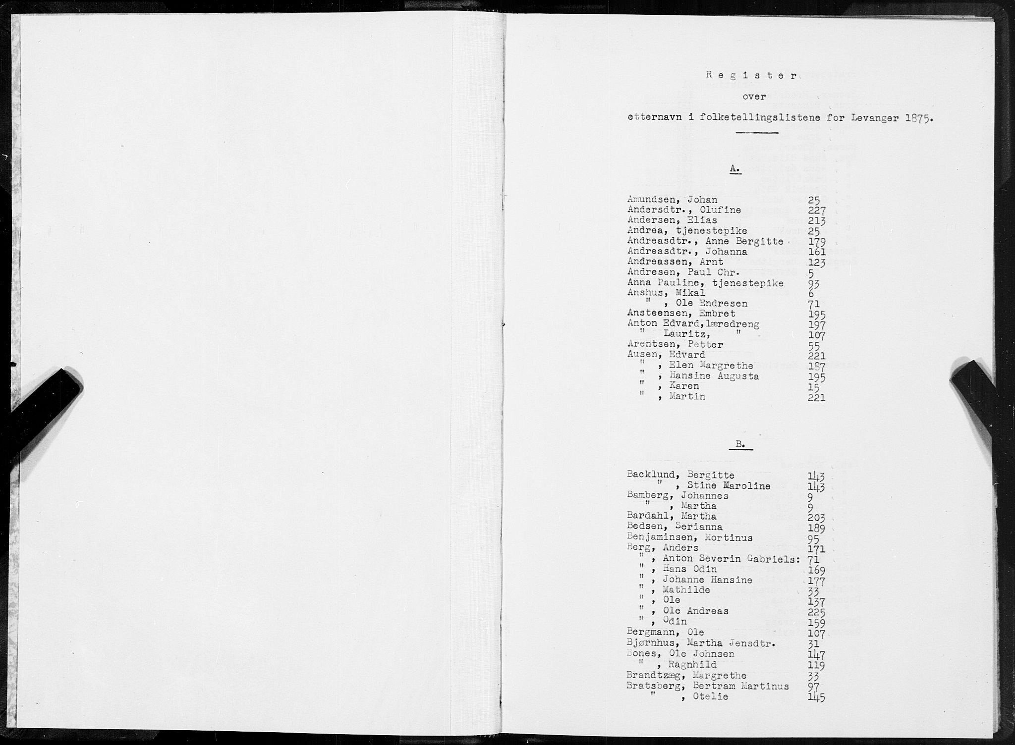 SAT, 1875 census for 1701B Levanger/Levanger, 1875