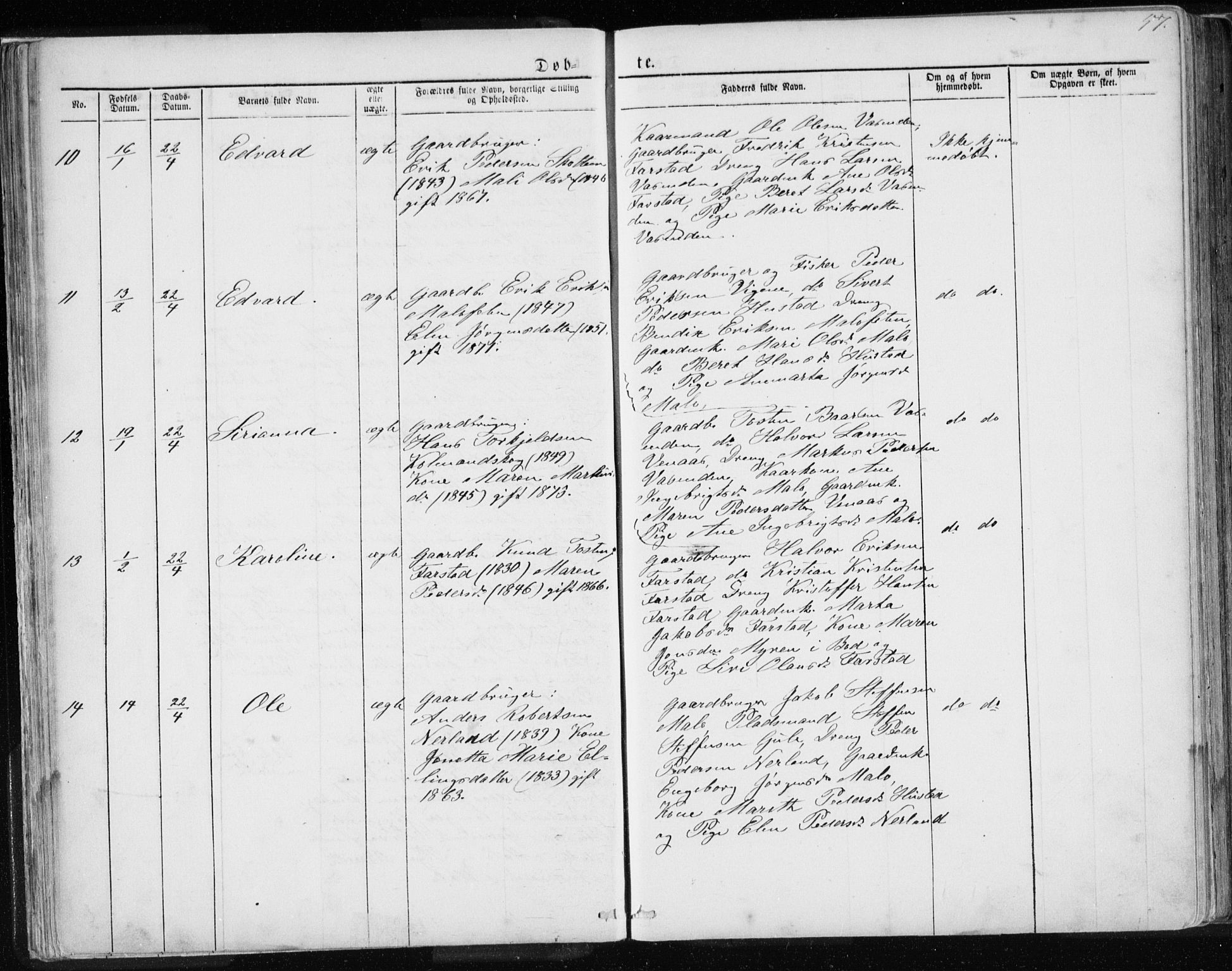 Ministerialprotokoller, klokkerbøker og fødselsregistre - Møre og Romsdal, AV/SAT-A-1454/567/L0782: Parish register (copy) no. 567C02, 1867-1886, p. 57