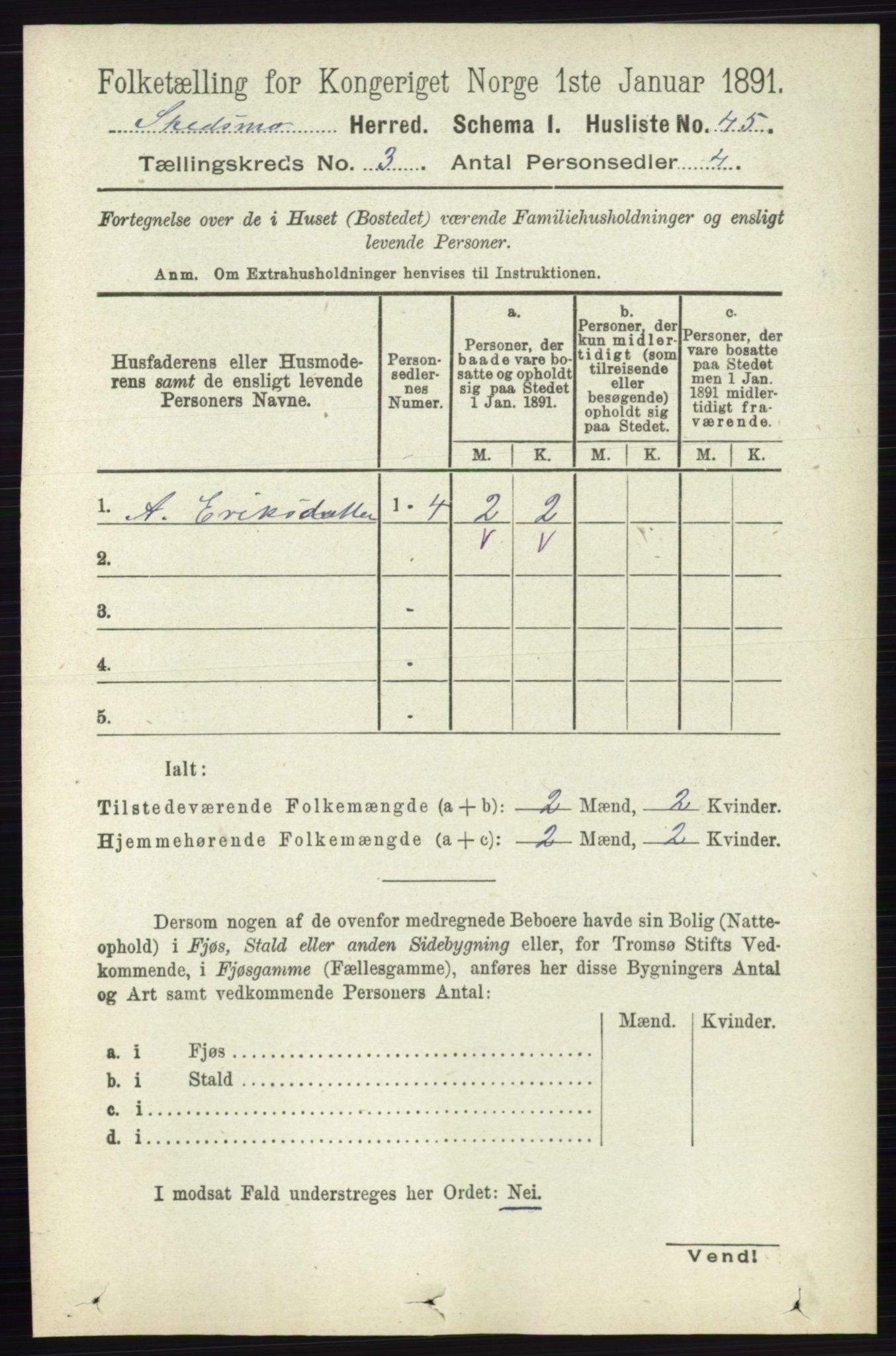 RA, 1891 census for 0231 Skedsmo, 1891, p. 1263