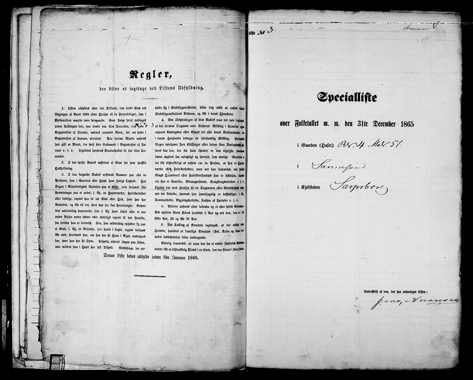 RA, 1865 census for Sarpsborg, 1865, p. 13