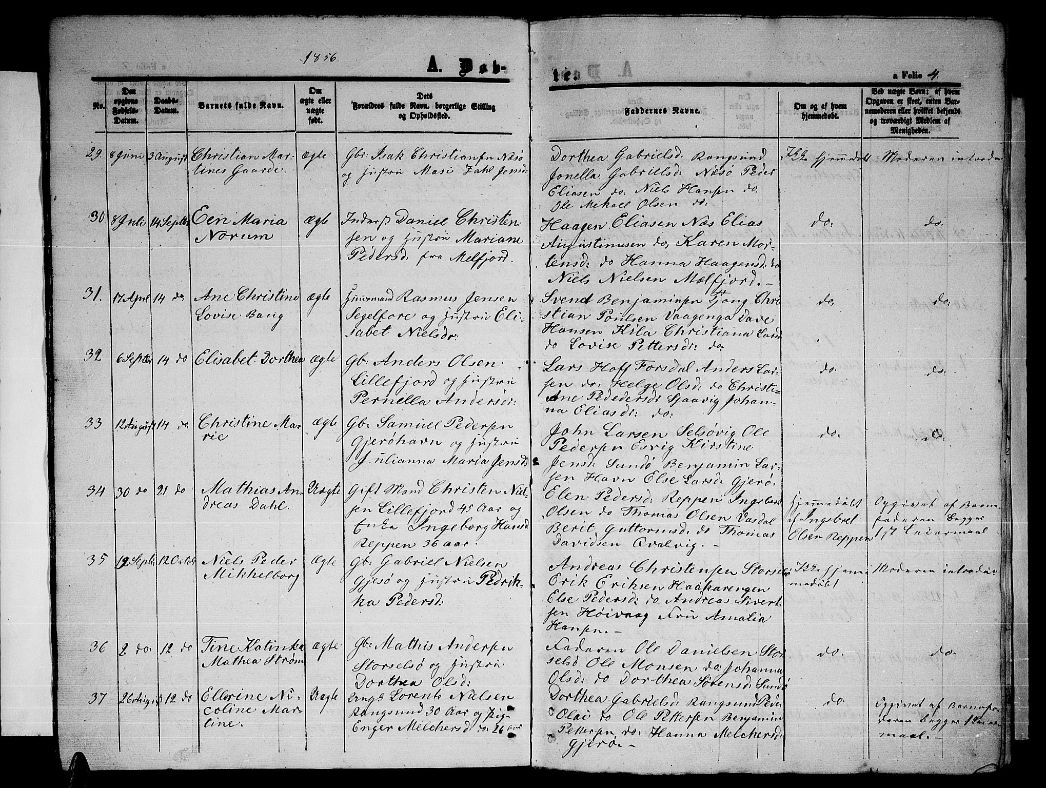 Ministerialprotokoller, klokkerbøker og fødselsregistre - Nordland, AV/SAT-A-1459/841/L0619: Parish register (copy) no. 841C03, 1856-1876, p. 4