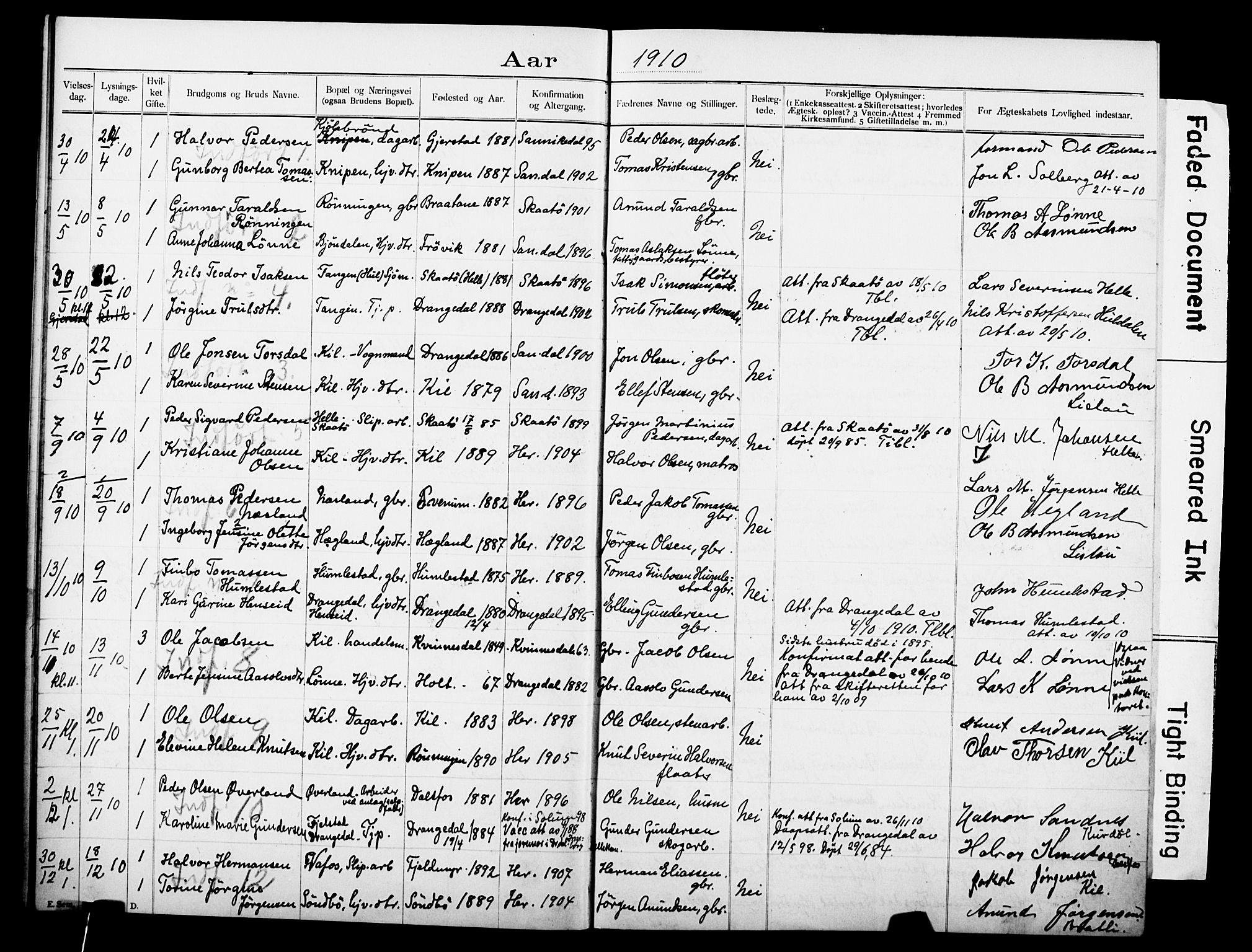 Sannidal kirkebøker, AV/SAKO-A-296/H/Ha/L0001: Banns register no. 1, 1900-1918