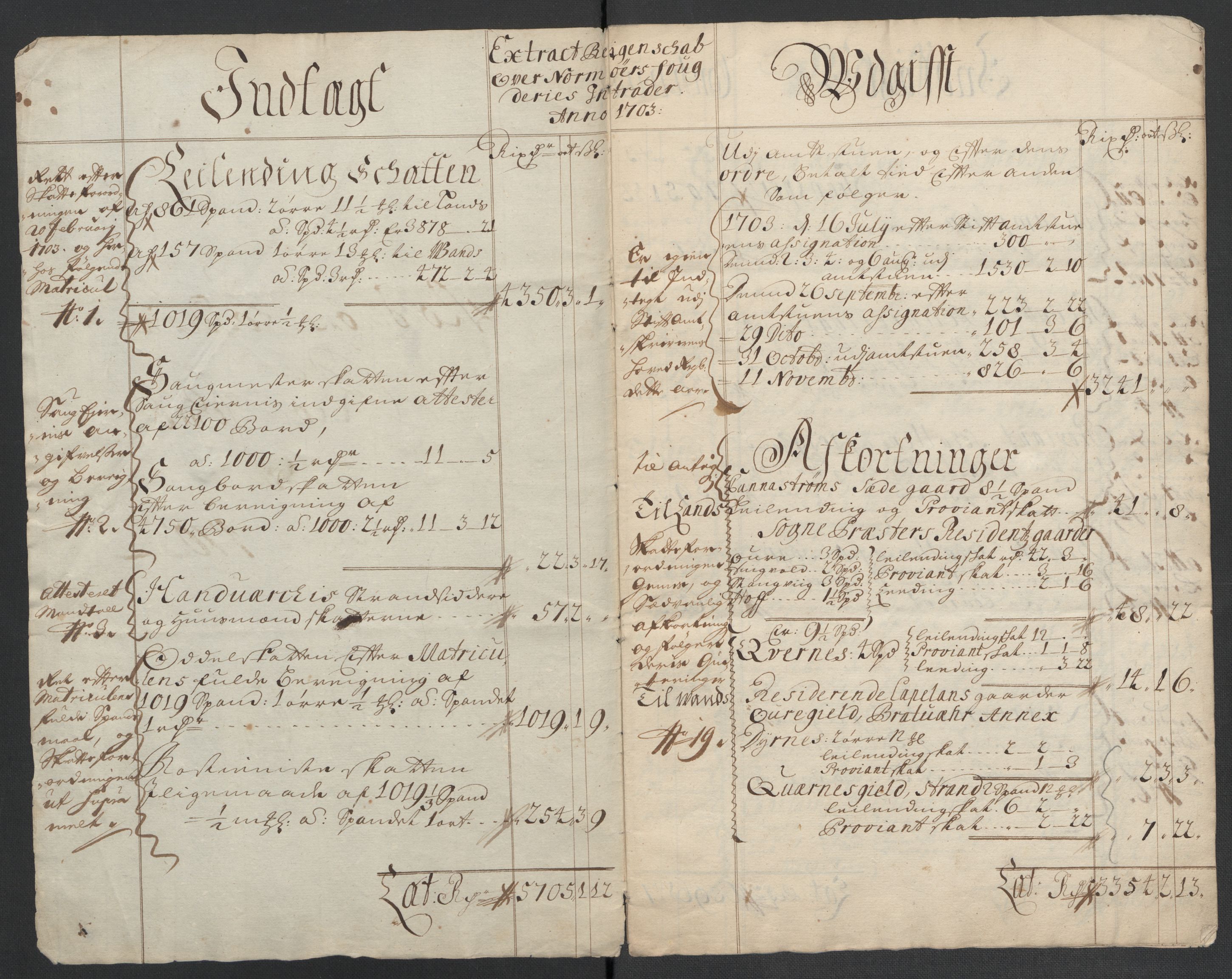 Rentekammeret inntil 1814, Reviderte regnskaper, Fogderegnskap, RA/EA-4092/R56/L3740: Fogderegnskap Nordmøre, 1703-1704, p. 6