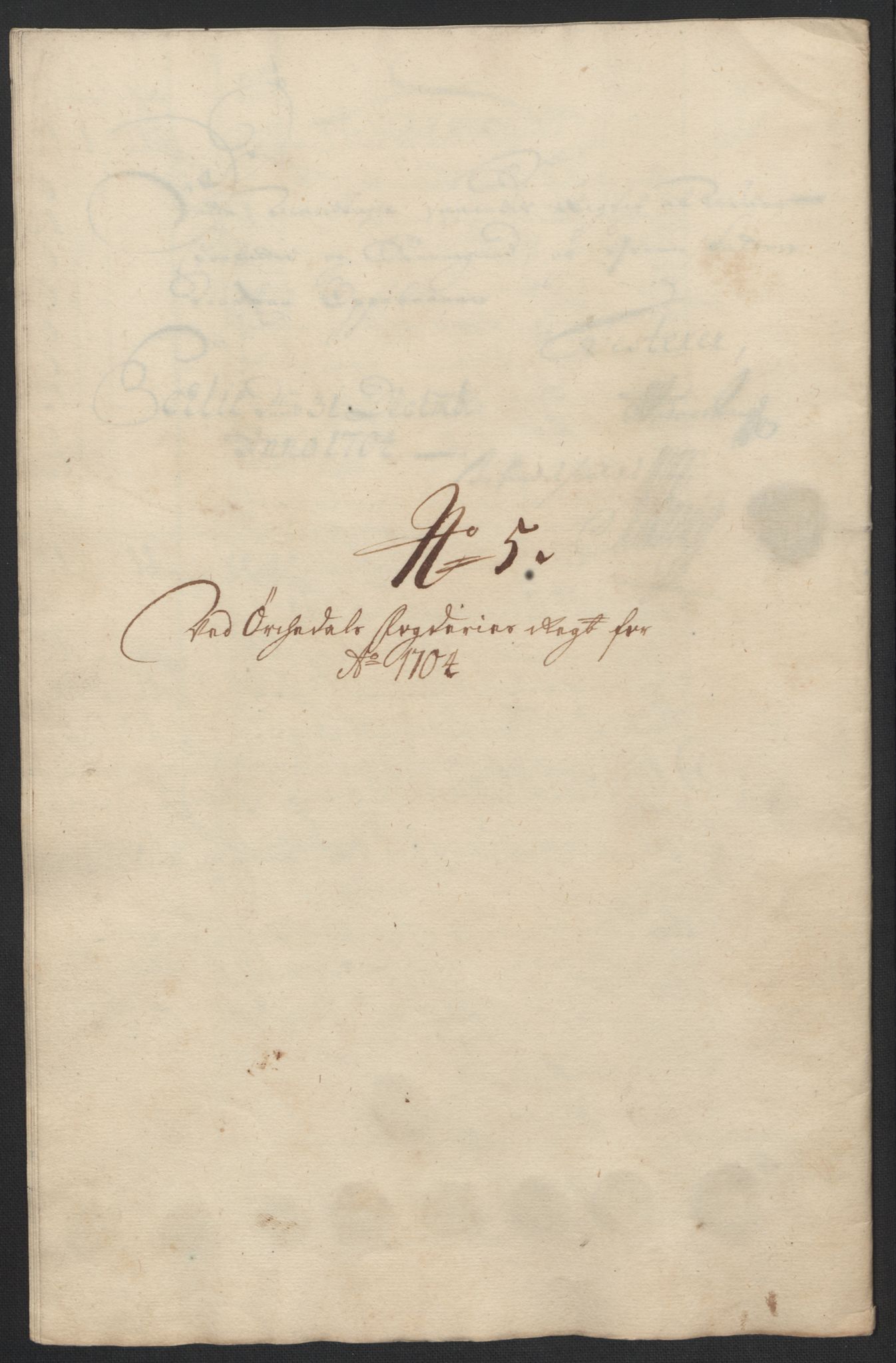 Rentekammeret inntil 1814, Reviderte regnskaper, Fogderegnskap, RA/EA-4092/R60/L3954: Fogderegnskap Orkdal og Gauldal, 1704, p. 123