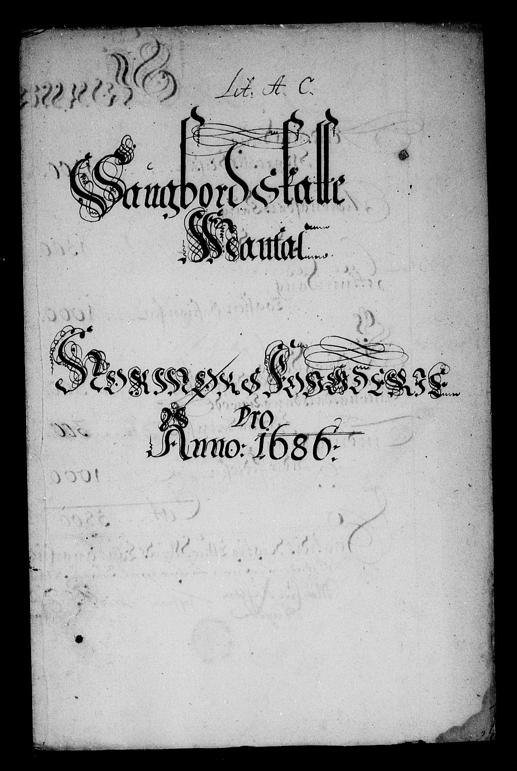 Rentekammeret inntil 1814, Reviderte regnskaper, Stiftamtstueregnskaper, Trondheim stiftamt og Nordland amt, RA/EA-6044/R/Rg/L0084: Trondheim stiftamt og Nordland amt, 1686