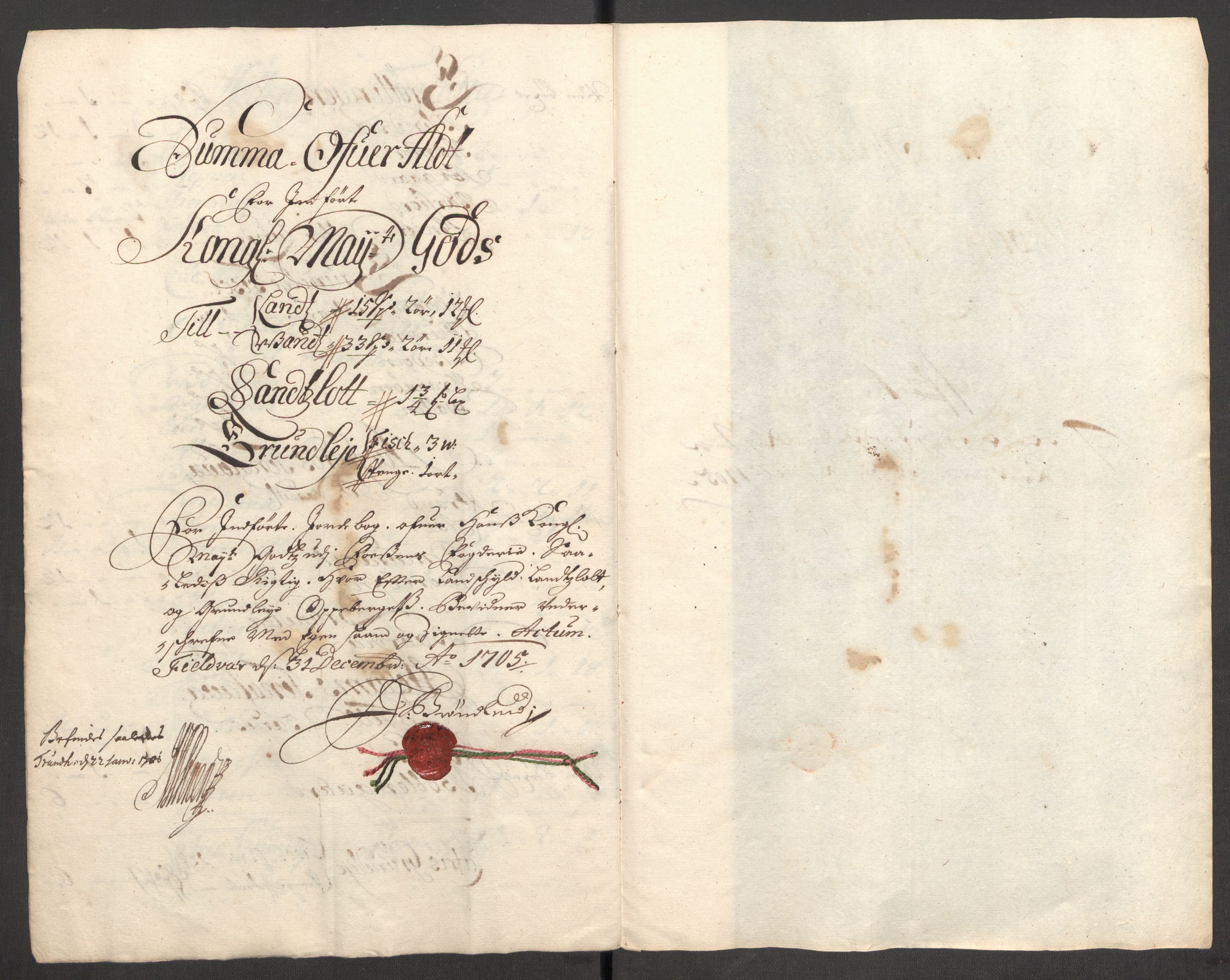 Rentekammeret inntil 1814, Reviderte regnskaper, Fogderegnskap, AV/RA-EA-4092/R57/L3856: Fogderegnskap Fosen, 1704-1705, p. 228