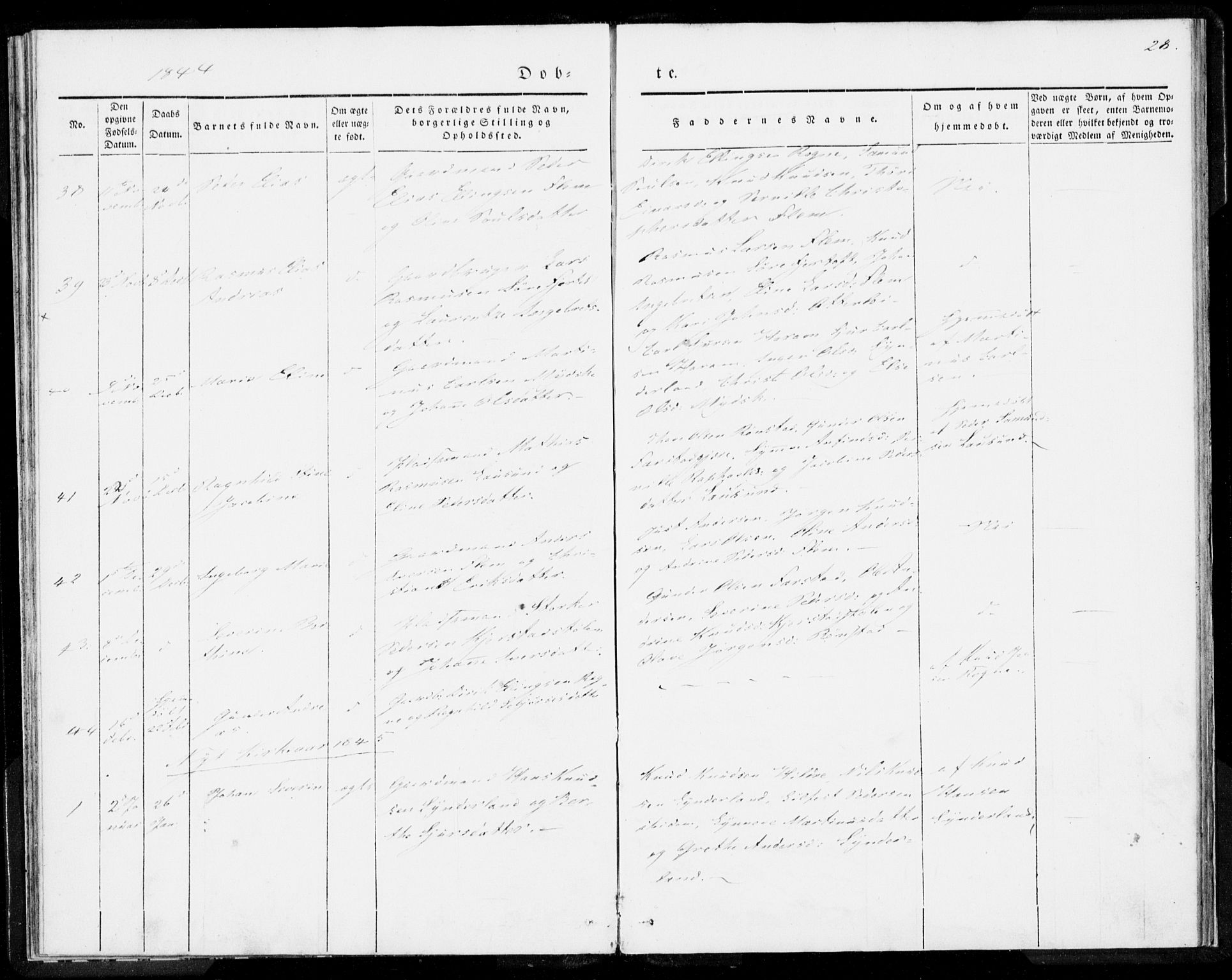 Ministerialprotokoller, klokkerbøker og fødselsregistre - Møre og Romsdal, AV/SAT-A-1454/536/L0496: Parish register (official) no. 536A05, 1840-1847, p. 28