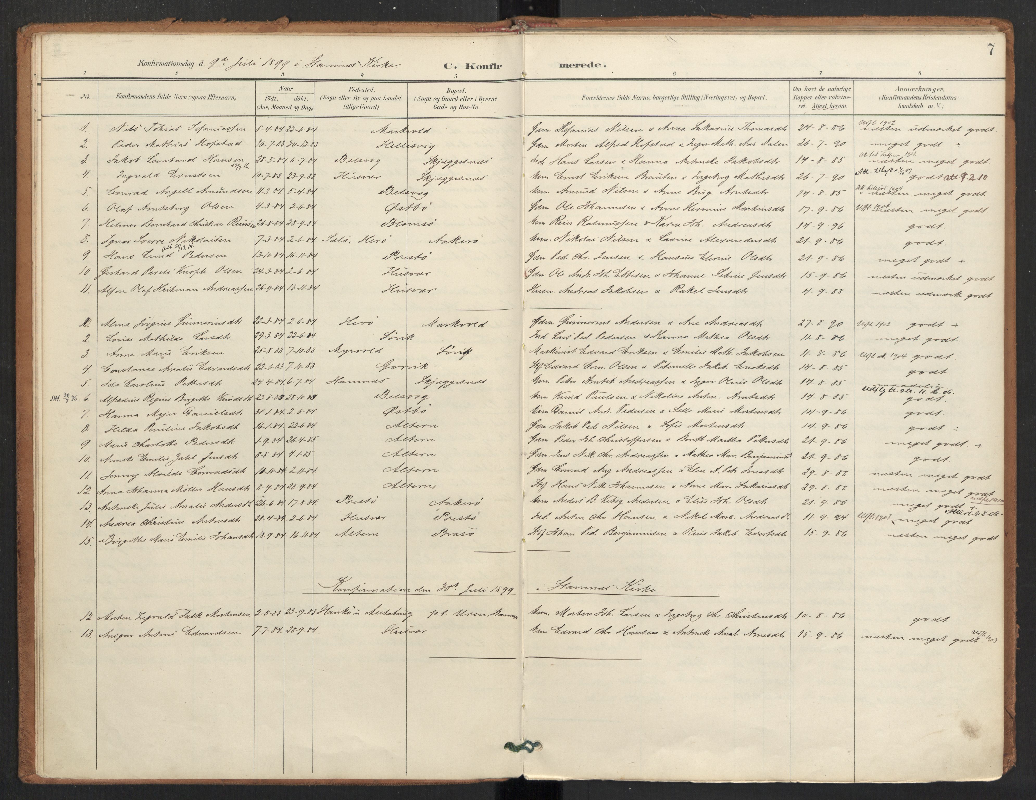 Ministerialprotokoller, klokkerbøker og fødselsregistre - Nordland, AV/SAT-A-1459/830/L0454: Parish register (official) no. 830A18, 1897-1913, p. 7