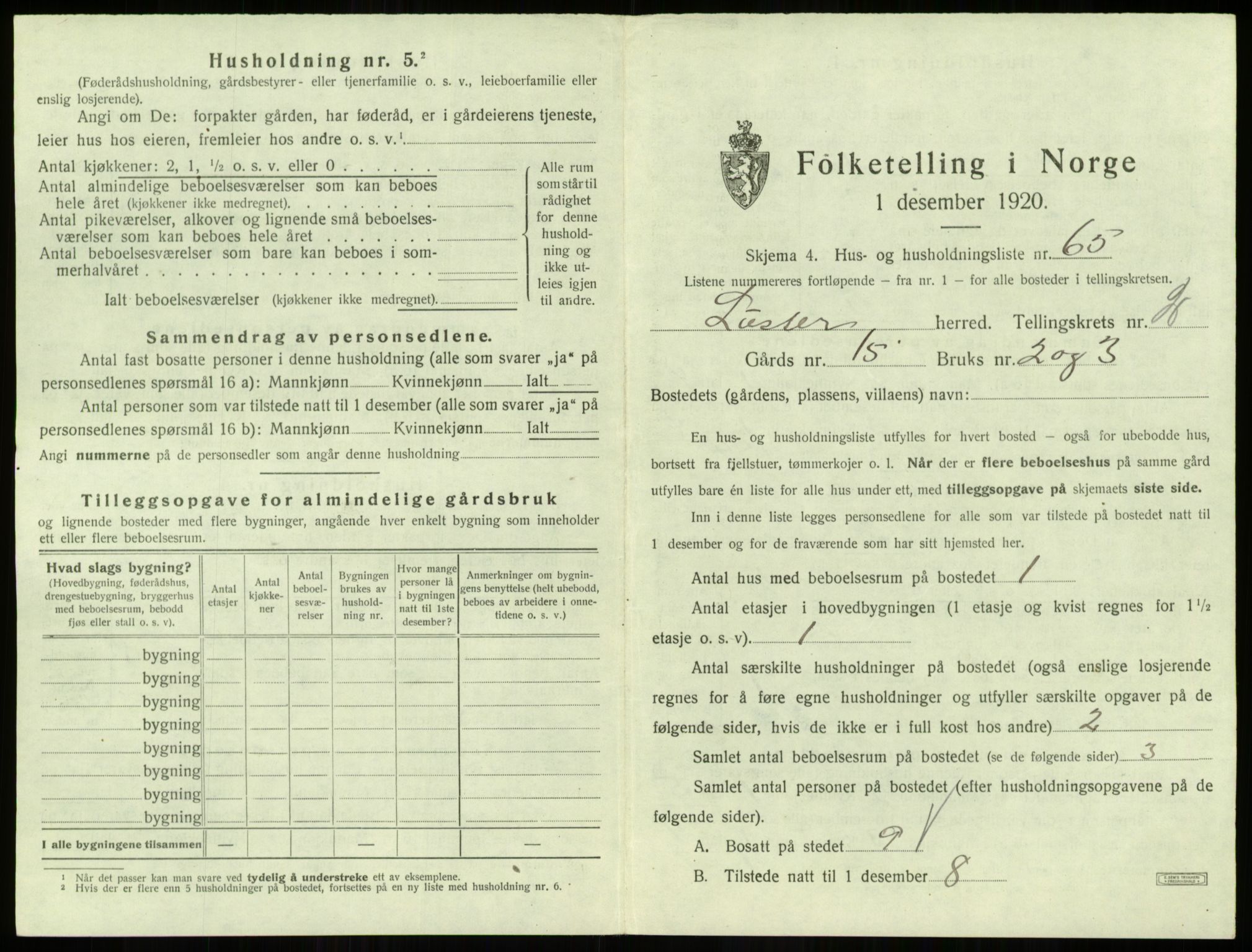 SAB, 1920 census for Luster, 1920, p. 241