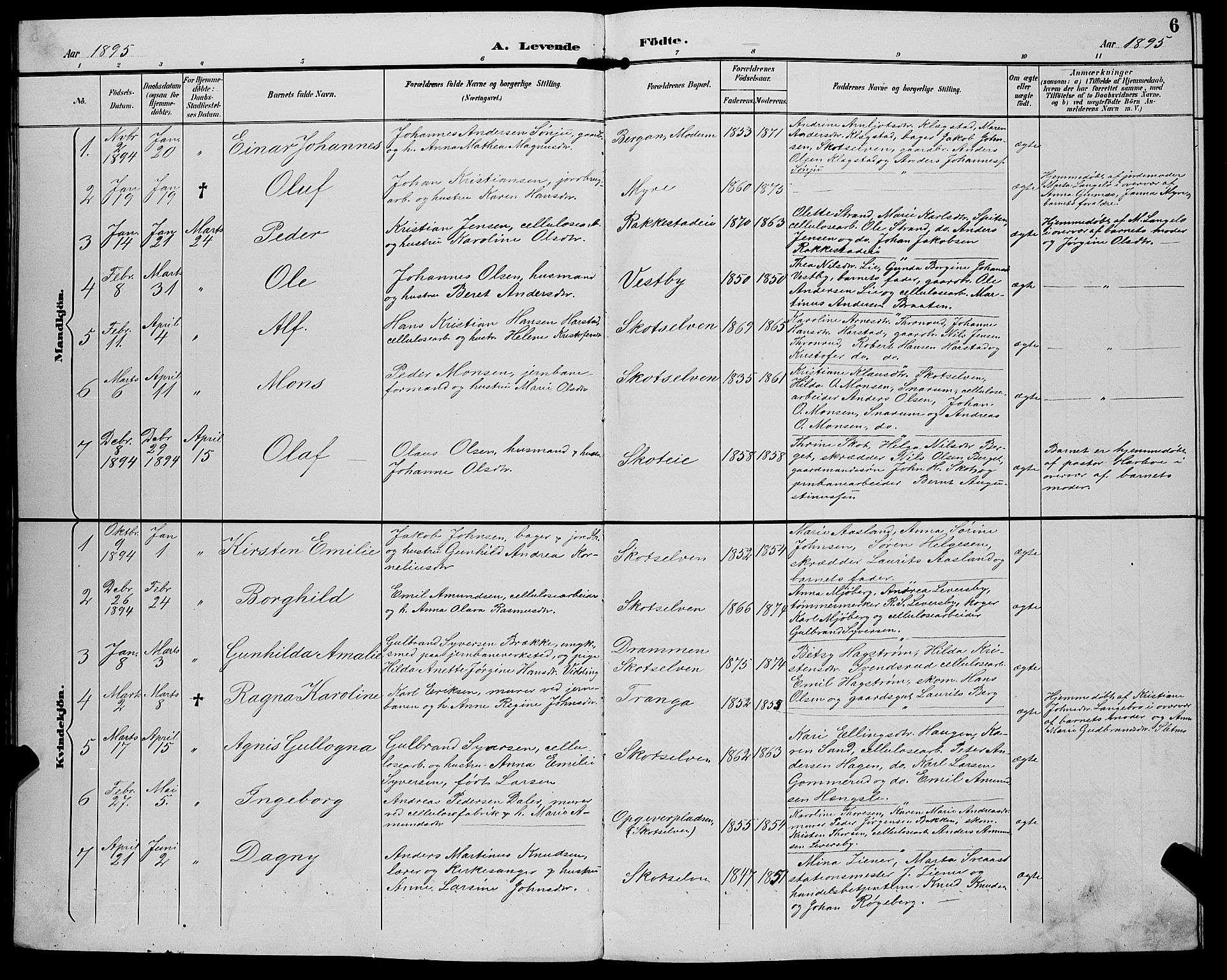 Eiker kirkebøker, SAKO/A-4/G/Gb/L0004: Parish register (copy) no. II 4, 1894-1900, p. 6