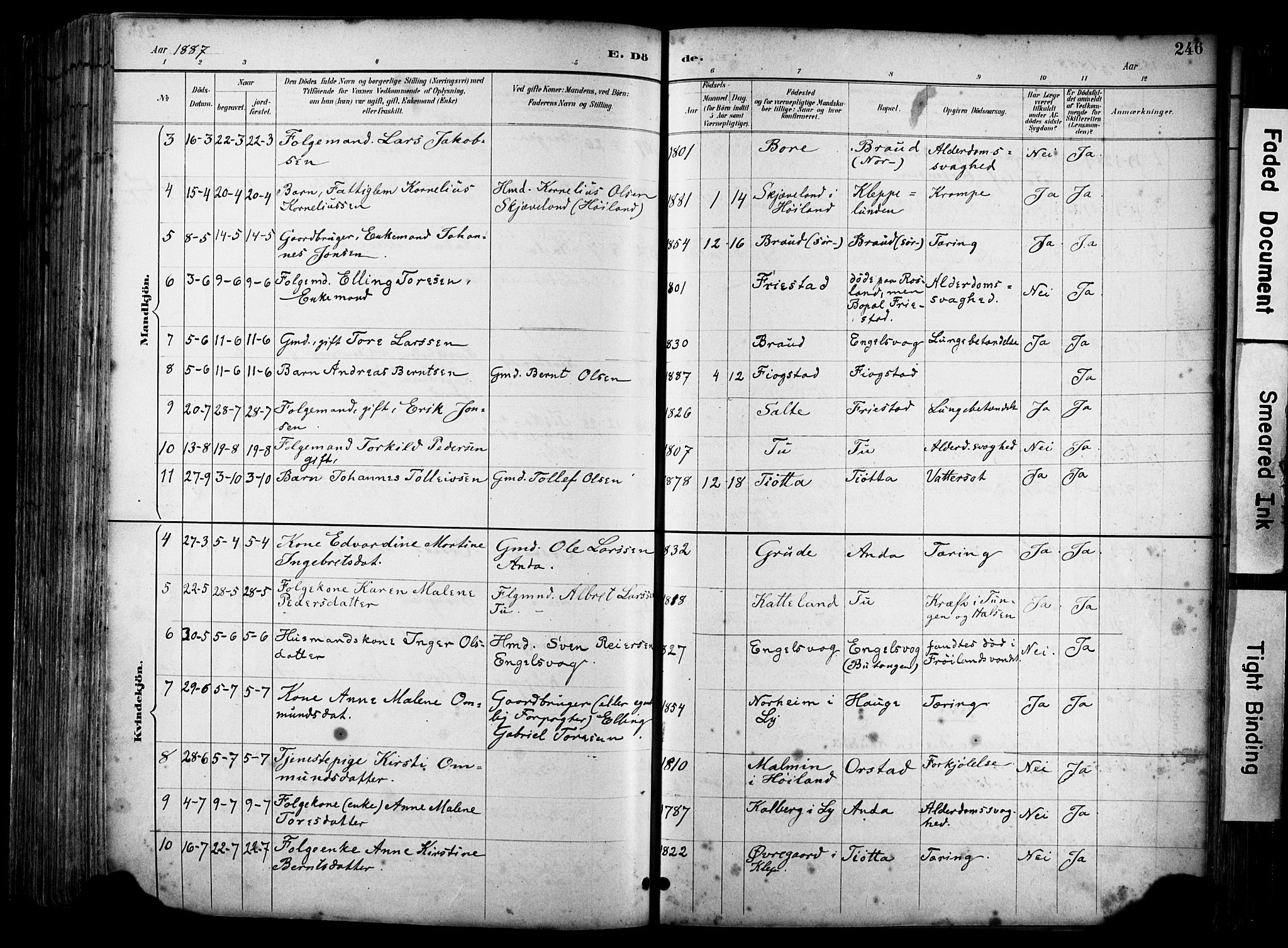 Klepp sokneprestkontor, SAST/A-101803/001/3/30BA/L0009: Parish register (official) no. A 7, 1886-1915, p. 246
