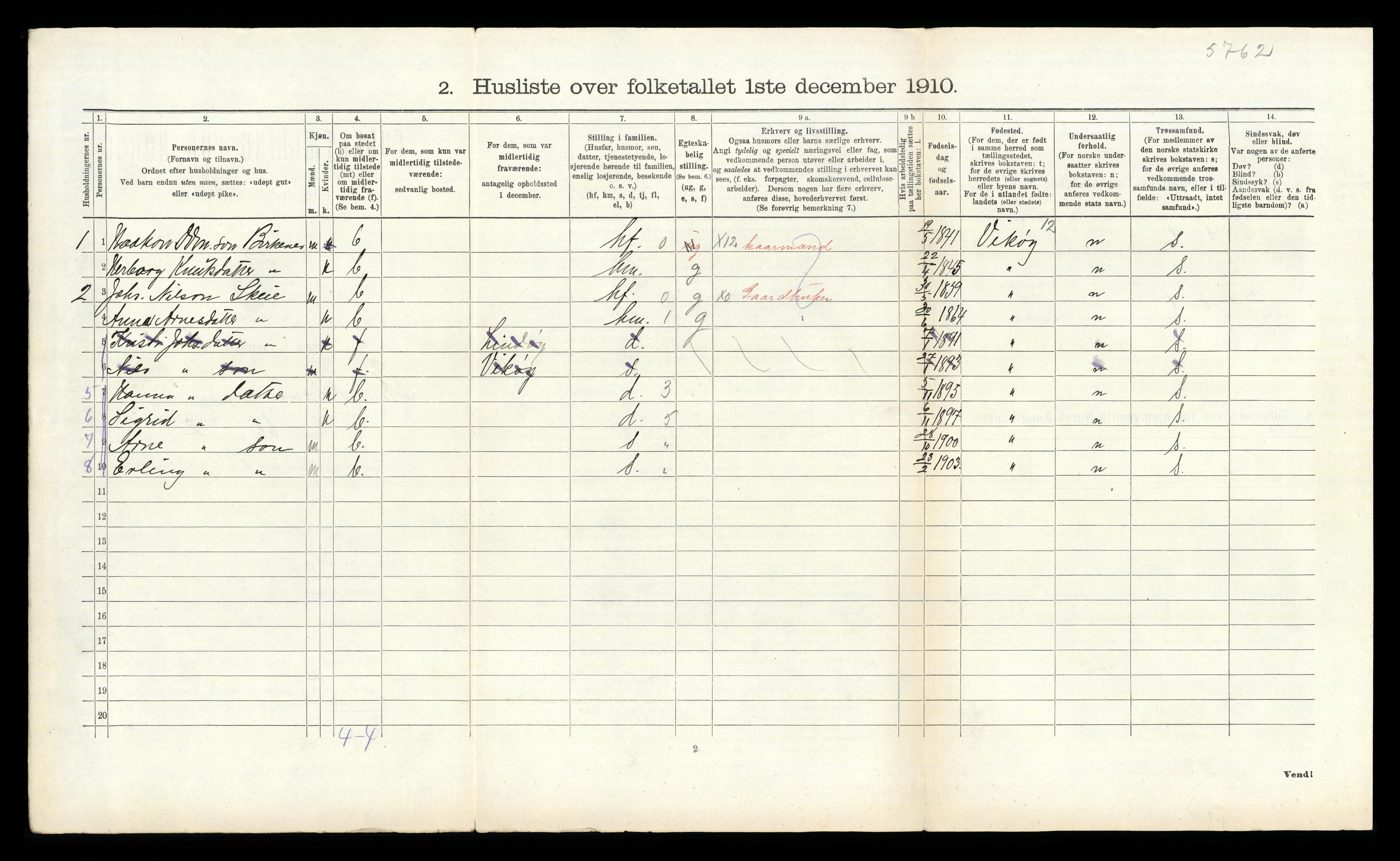 RA, 1910 census for Strandebarm, 1910, p. 473