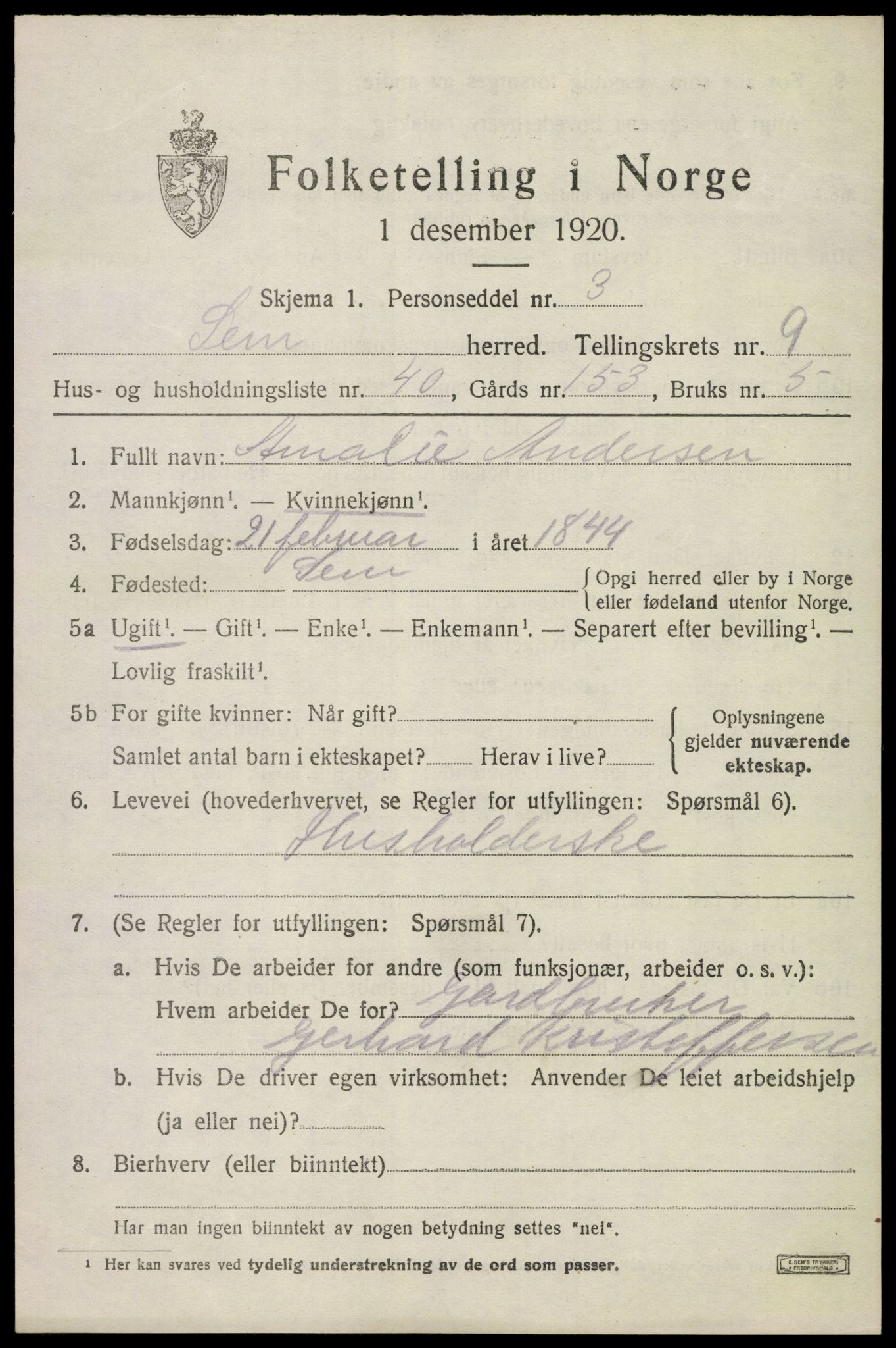 SAKO, 1920 census for Sem, 1920, p. 12971