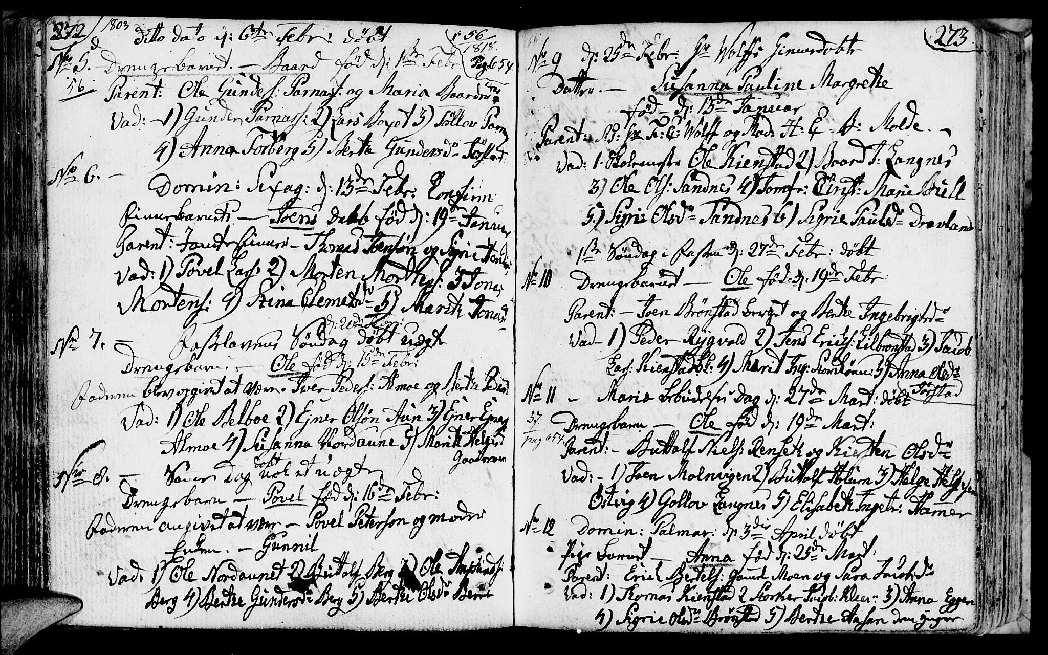 Ministerialprotokoller, klokkerbøker og fødselsregistre - Nord-Trøndelag, SAT/A-1458/749/L0468: Parish register (official) no. 749A02, 1787-1817, p. 272-273
