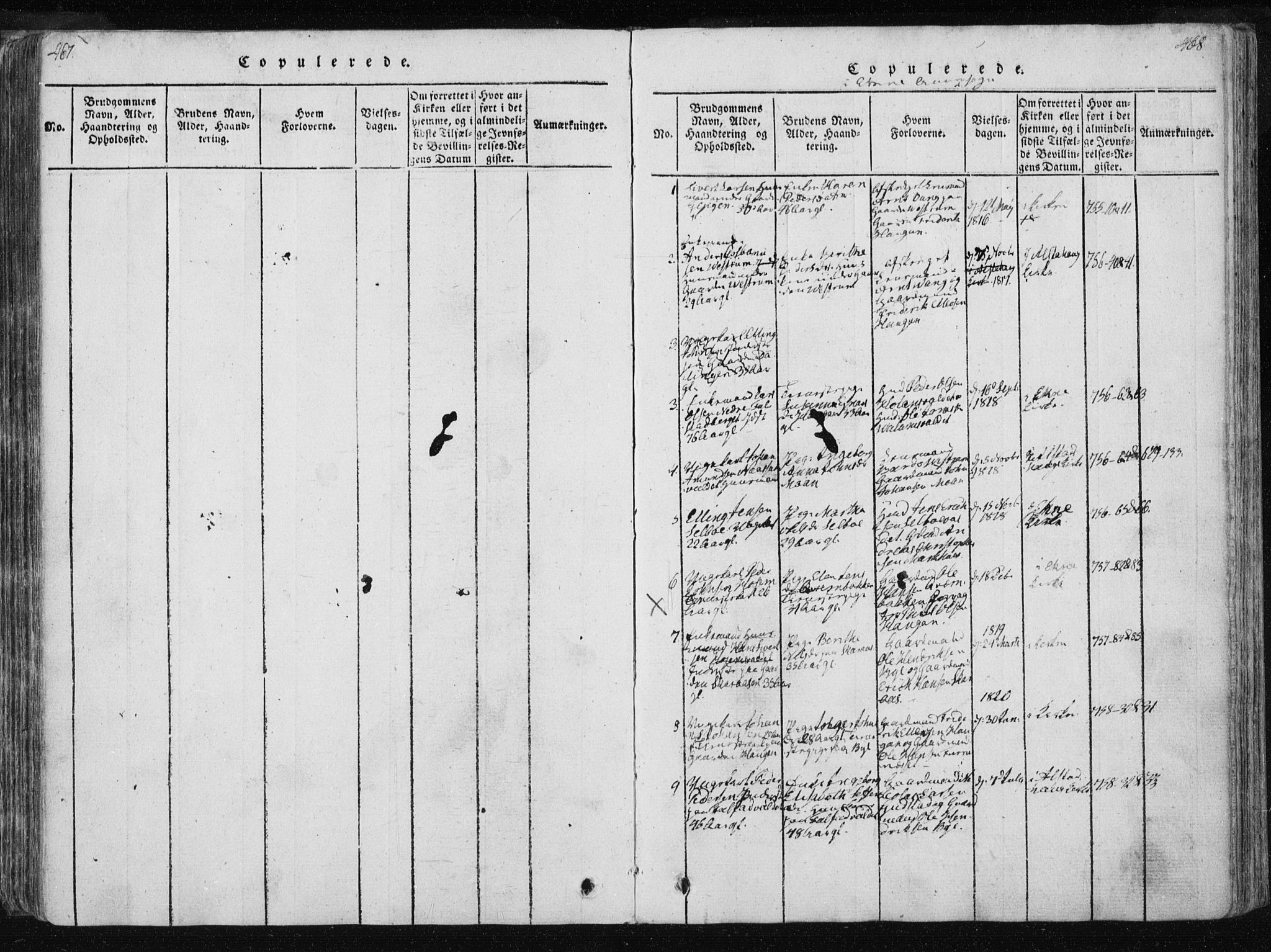 Ministerialprotokoller, klokkerbøker og fødselsregistre - Nord-Trøndelag, SAT/A-1458/717/L0148: Parish register (official) no. 717A04 /3, 1816-1825, p. 467-468