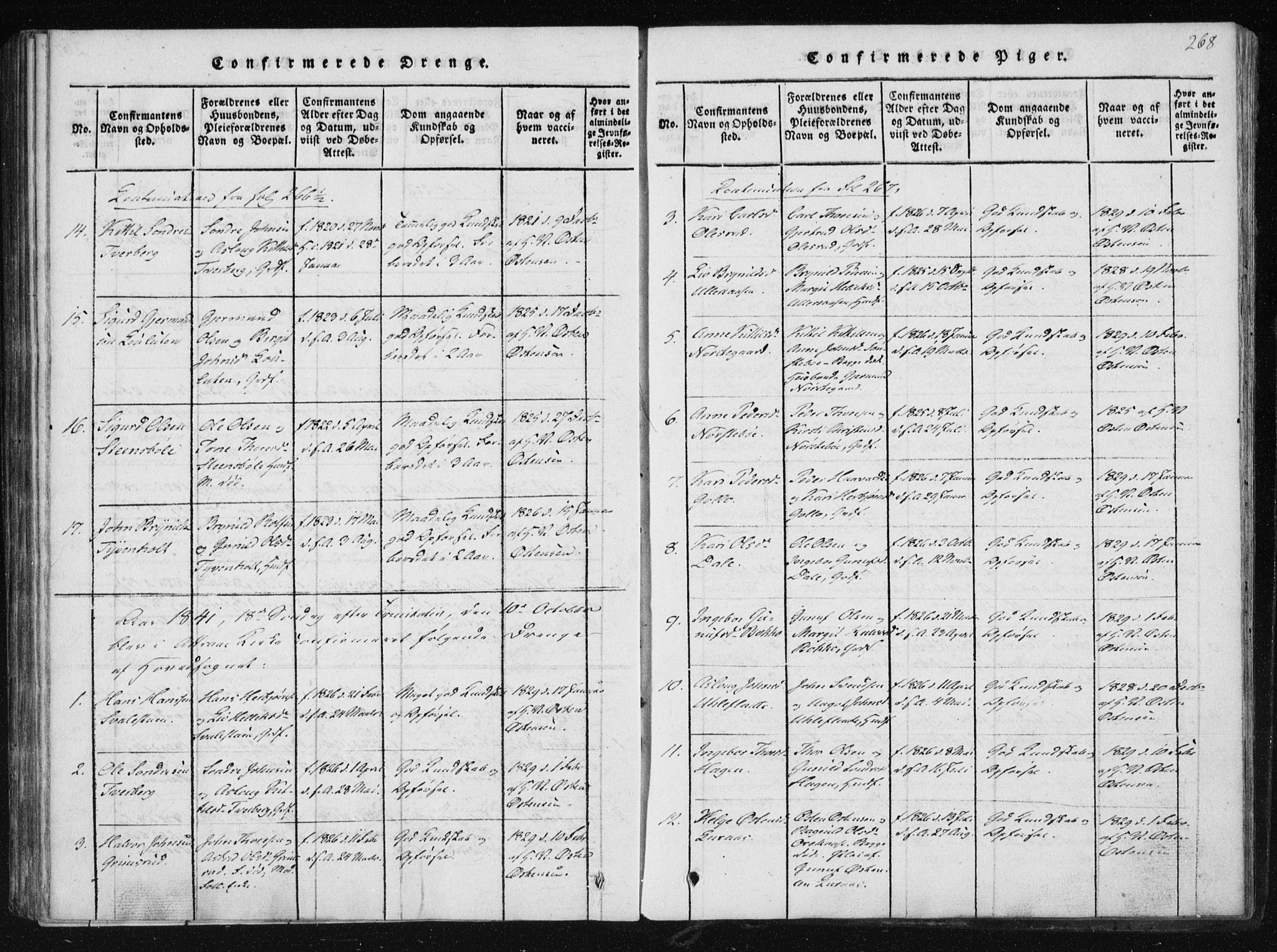 Tinn kirkebøker, SAKO/A-308/F/Fb/L0001: Parish register (official) no. II 1, 1815-1843, p. 268