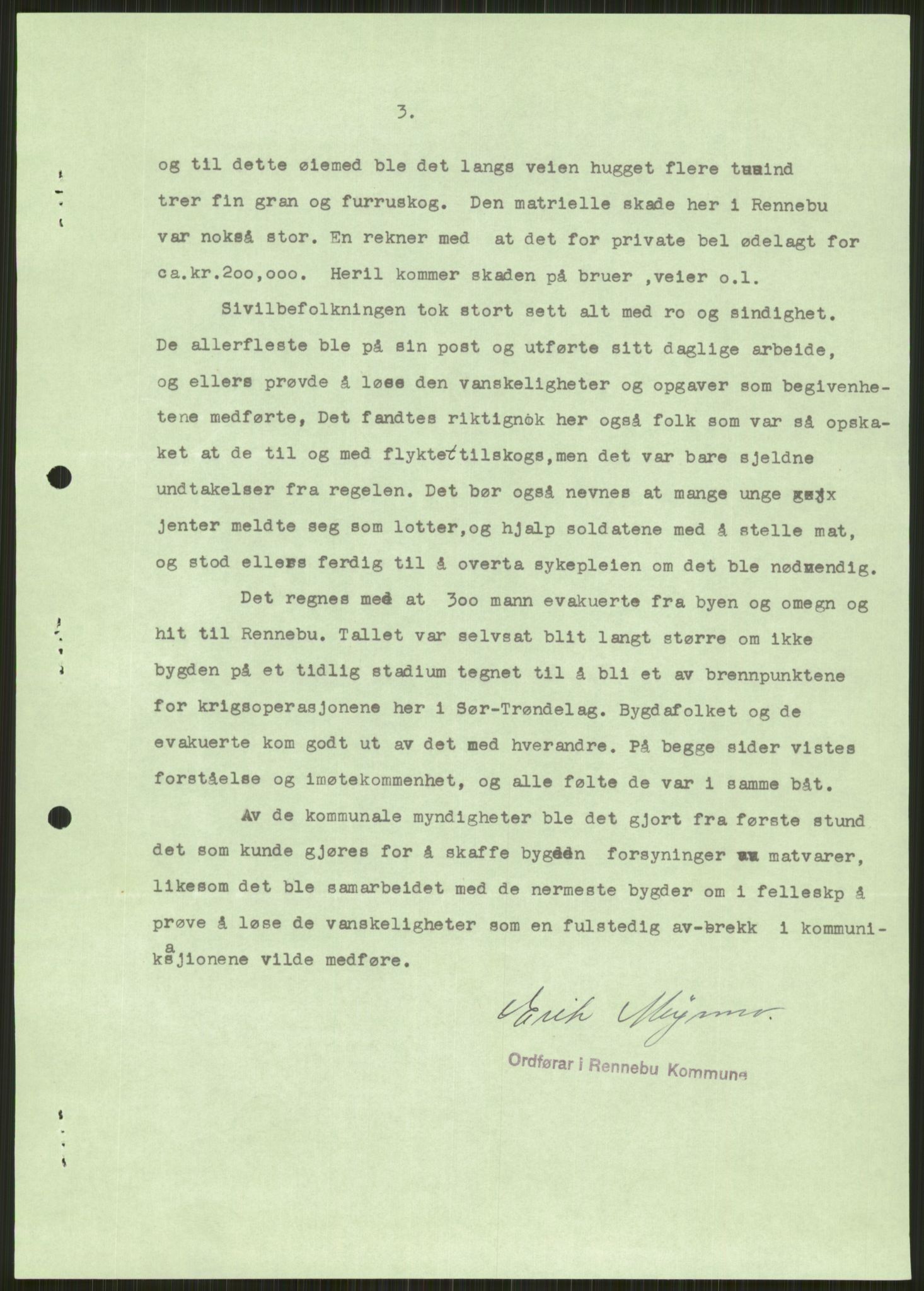 Forsvaret, Forsvarets krigshistoriske avdeling, AV/RA-RAFA-2017/Y/Ya/L0016: II-C-11-31 - Fylkesmenn.  Rapporter om krigsbegivenhetene 1940., 1940, p. 97