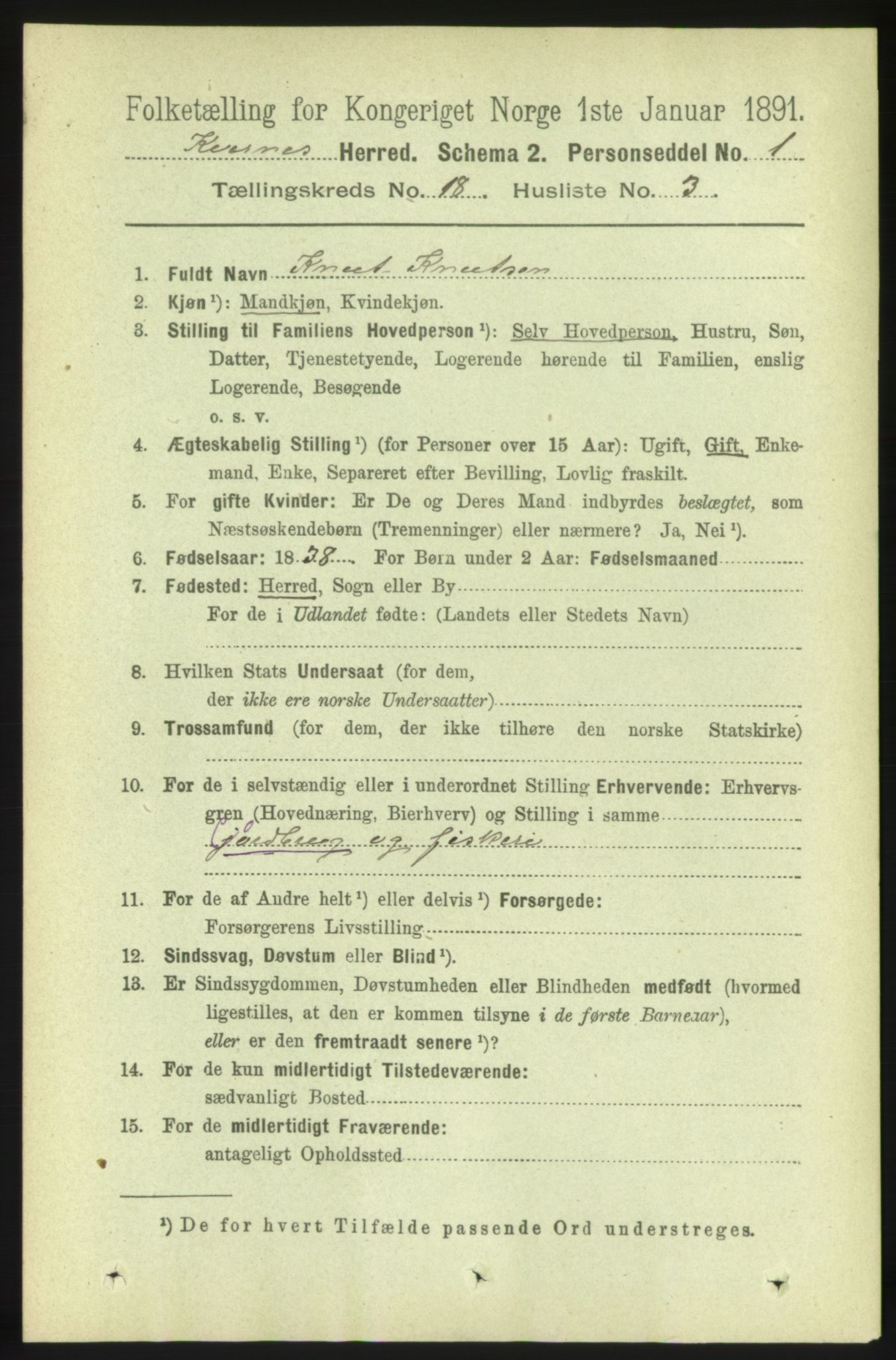 RA, 1891 census for 1553 Kvernes, 1891, p. 7765