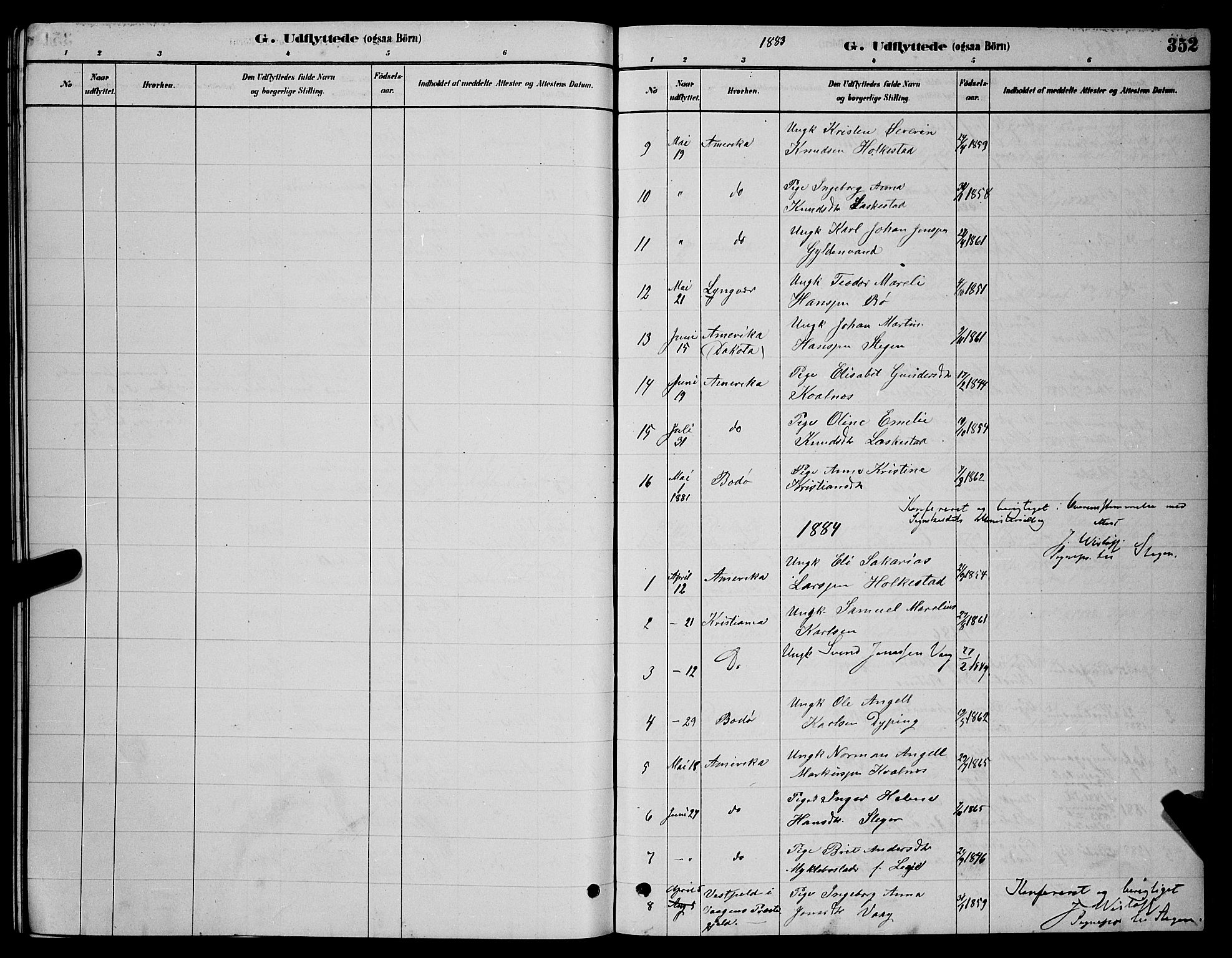 Ministerialprotokoller, klokkerbøker og fødselsregistre - Nordland, AV/SAT-A-1459/855/L0816: Parish register (copy) no. 855C05, 1879-1894, p. 352