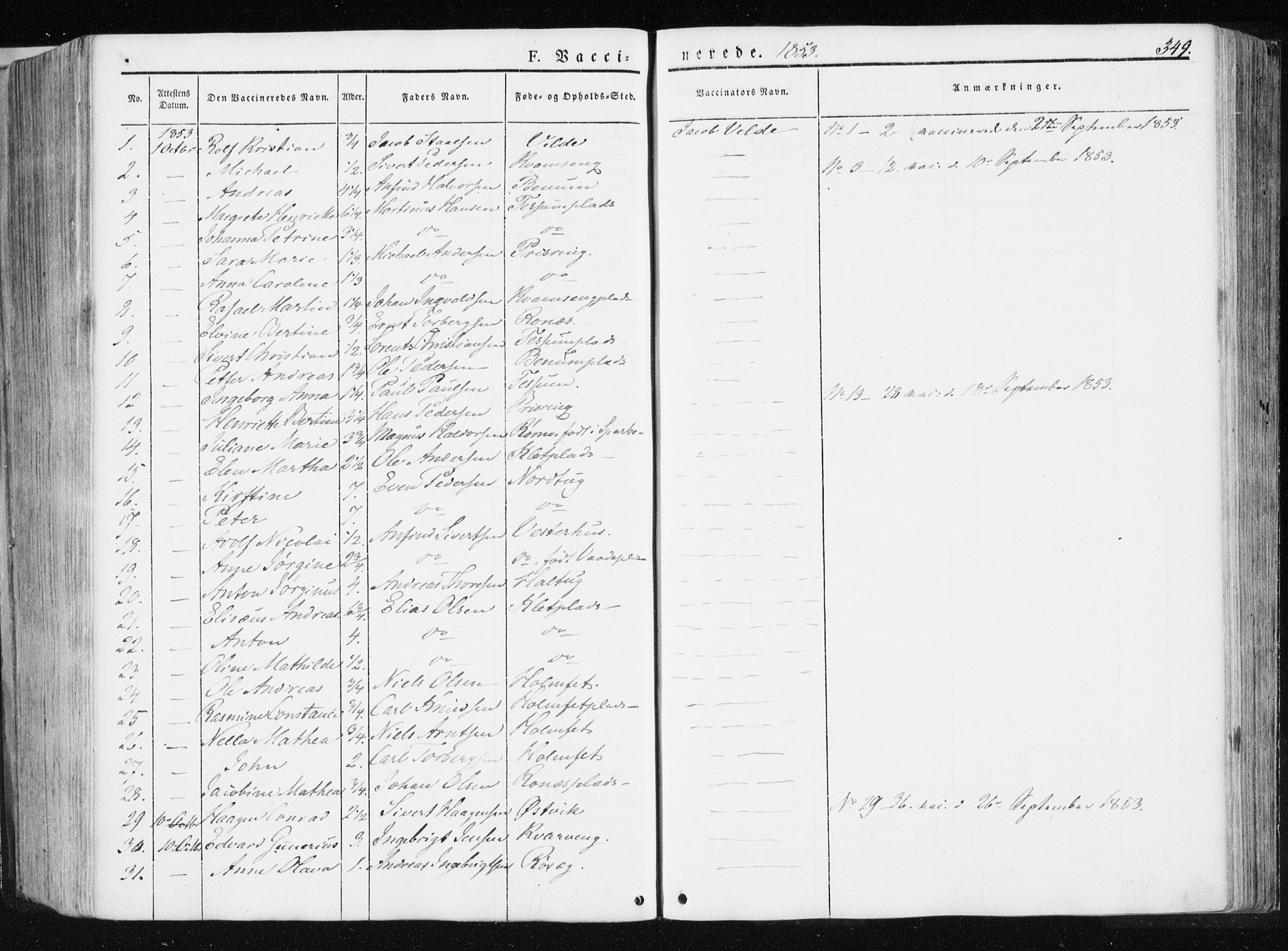 Ministerialprotokoller, klokkerbøker og fødselsregistre - Nord-Trøndelag, SAT/A-1458/741/L0393: Parish register (official) no. 741A07, 1849-1863, p. 349