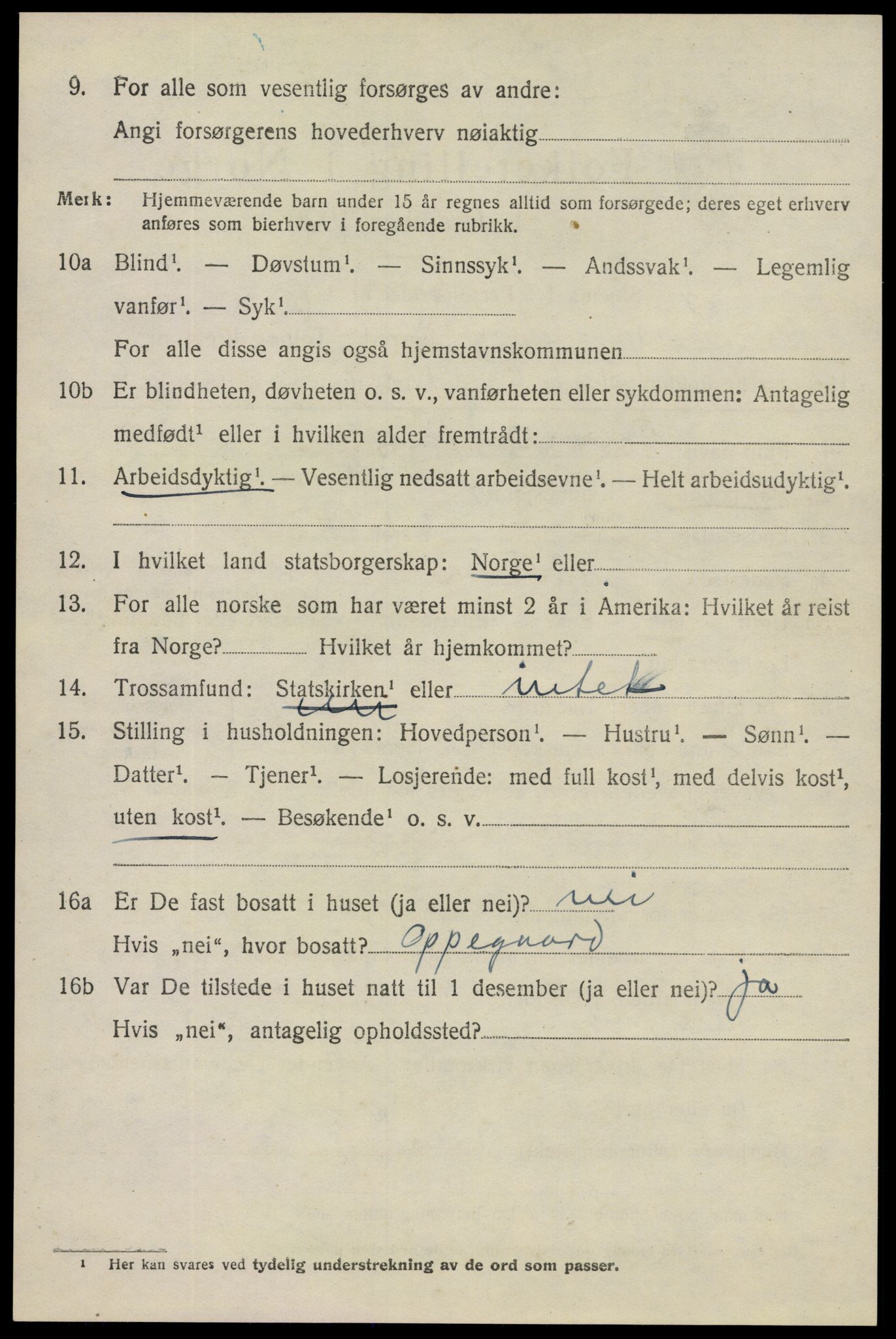 SAO, 1920 census for Spydeberg, 1920, p. 5122