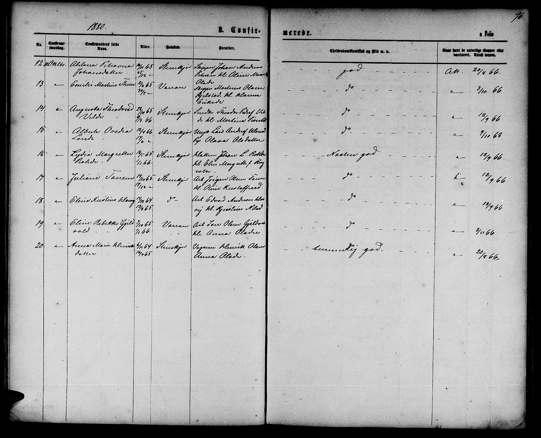 Ministerialprotokoller, klokkerbøker og fødselsregistre - Nord-Trøndelag, SAT/A-1458/739/L0373: Parish register (copy) no. 739C01, 1865-1882, p. 96