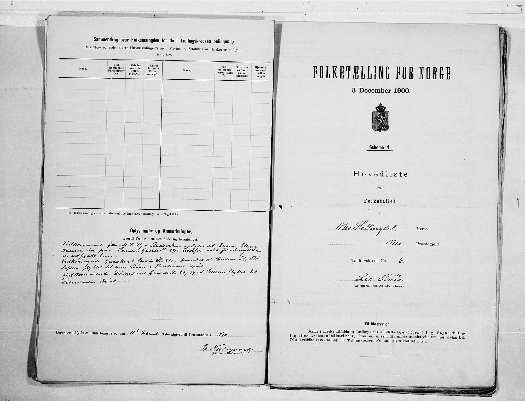 RA, 1900 census for Nes, 1900, p. 16