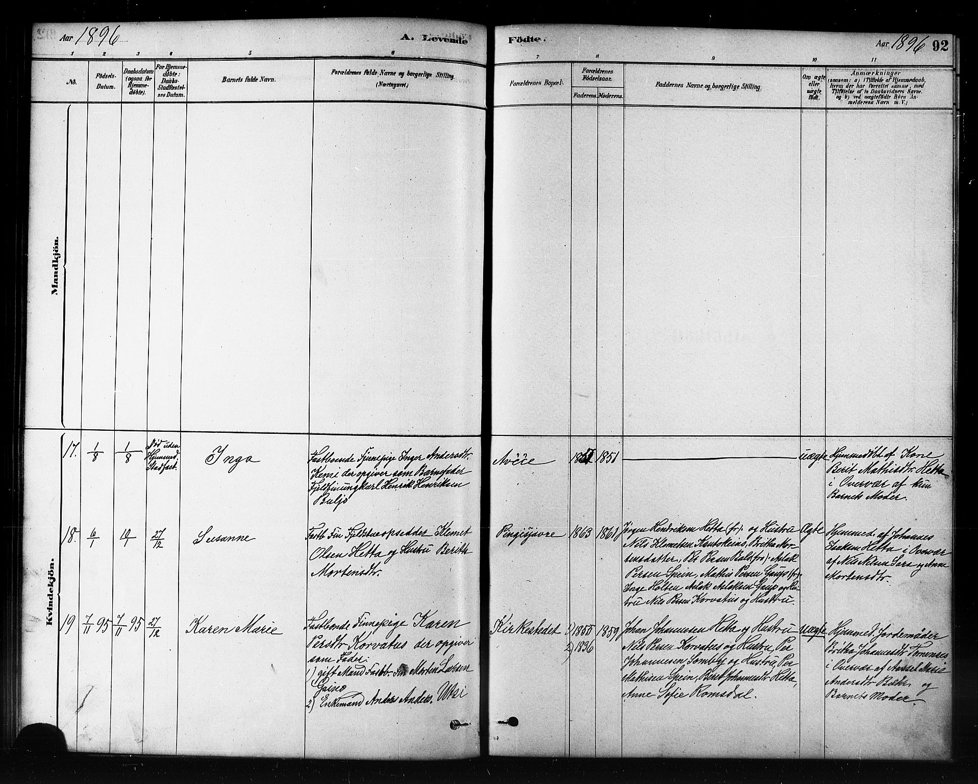 Kautokeino sokneprestembete, SATØ/S-1340/H/Hb/L0002.klokk: Parish register (copy) no. 2, 1877-1896, p. 92