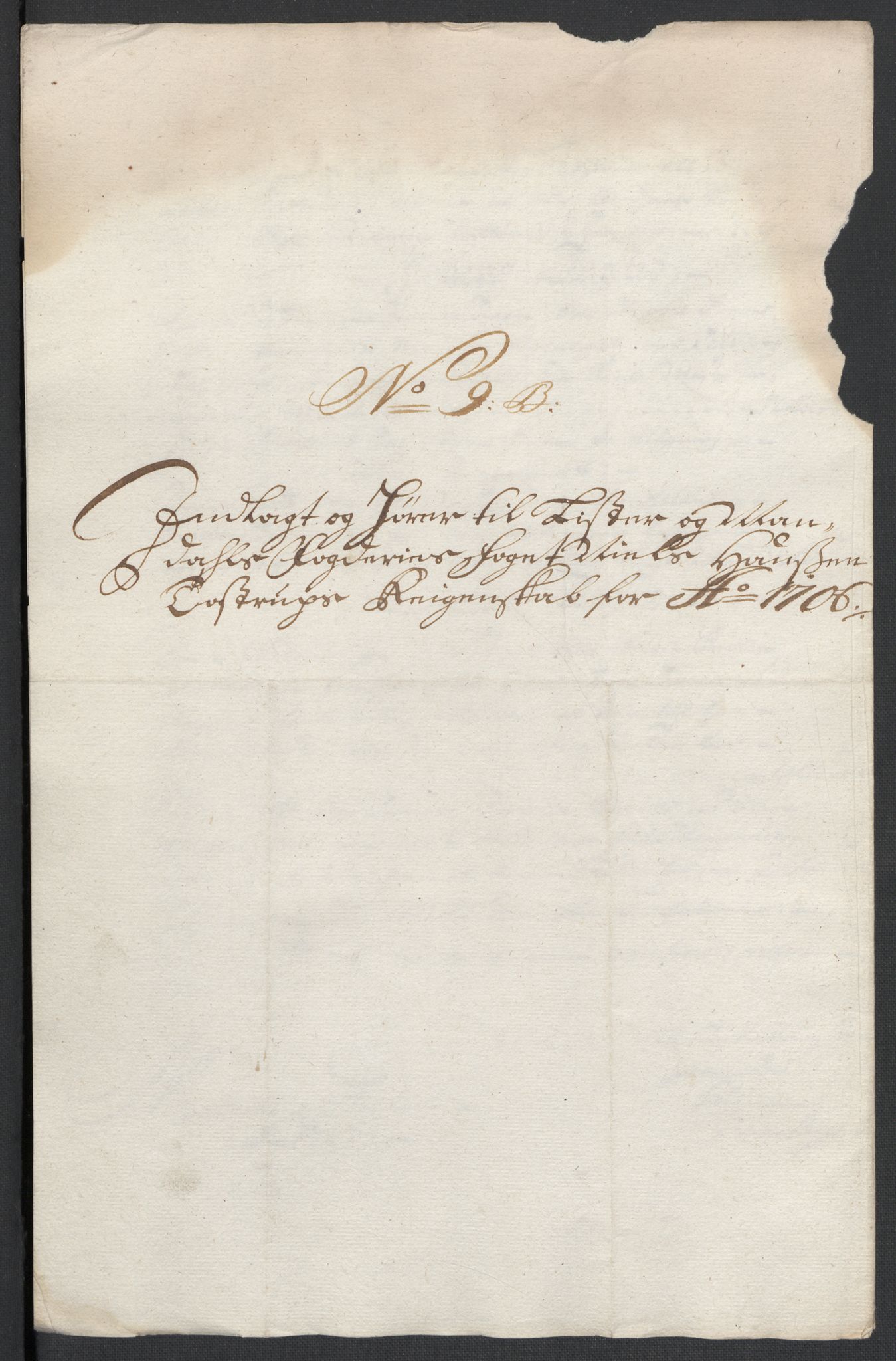 Rentekammeret inntil 1814, Reviderte regnskaper, Fogderegnskap, RA/EA-4092/R43/L2551: Fogderegnskap Lista og Mandal, 1705-1709, p. 300