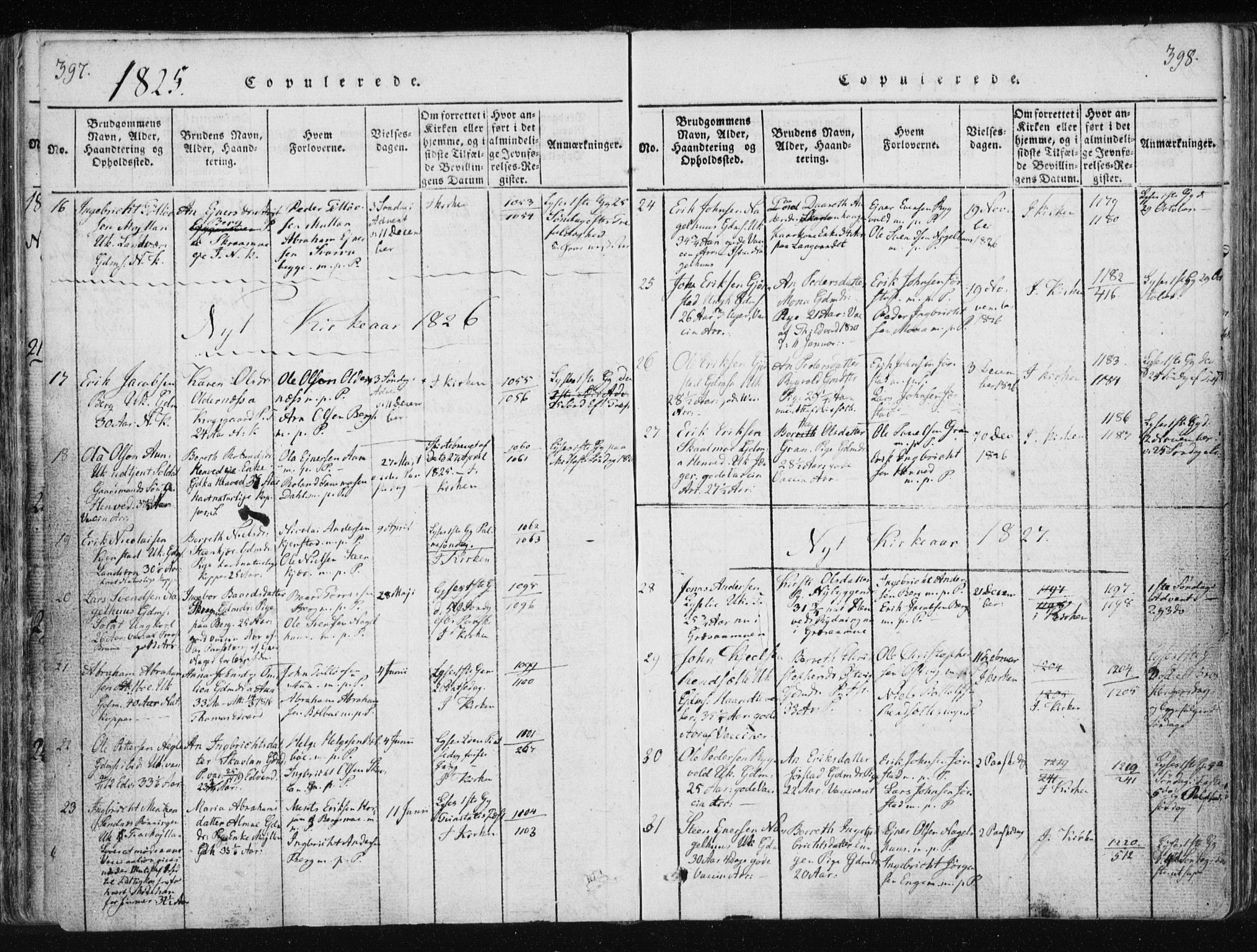 Ministerialprotokoller, klokkerbøker og fødselsregistre - Nord-Trøndelag, SAT/A-1458/749/L0469: Parish register (official) no. 749A03, 1817-1857, p. 397-398