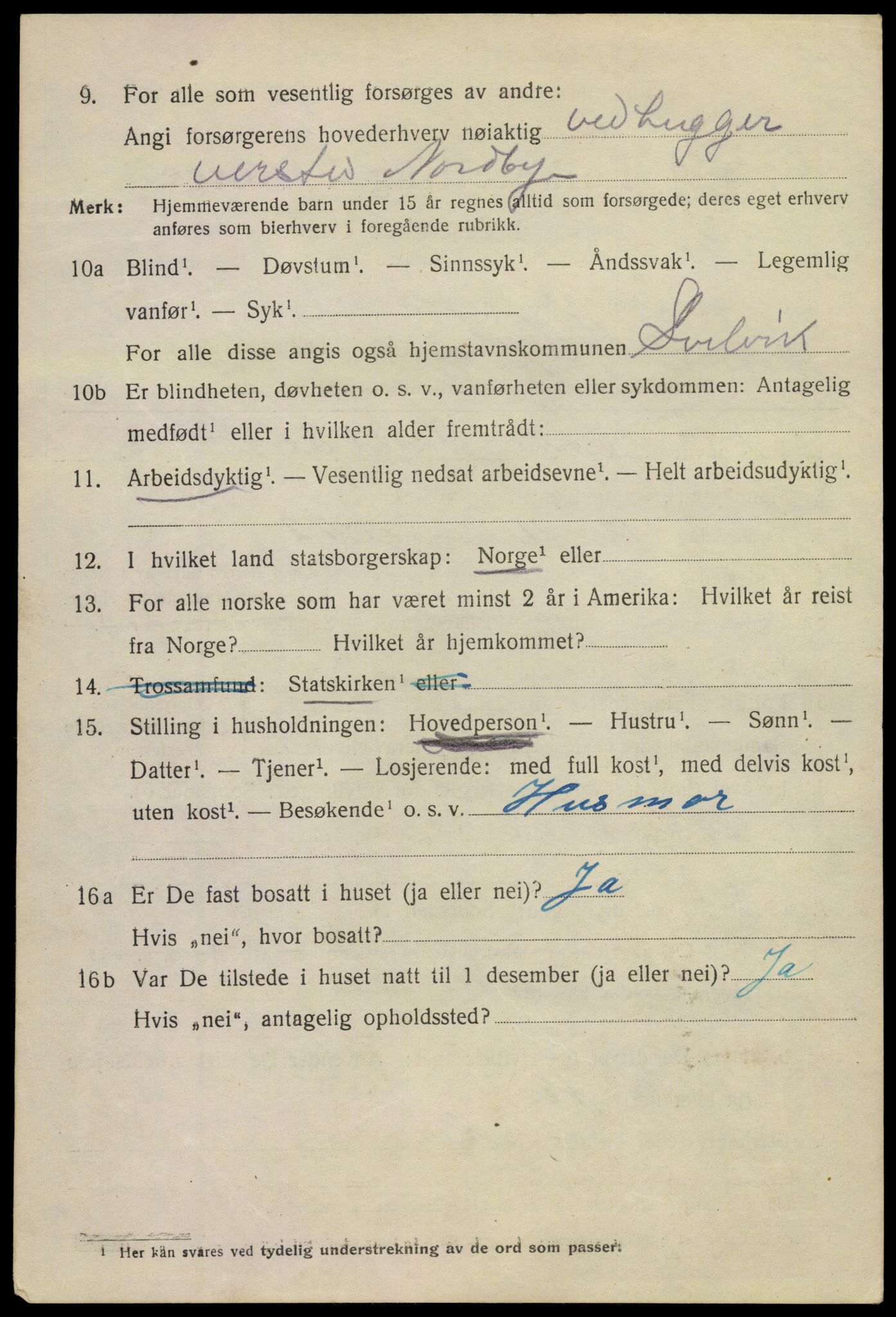 SAKO, 1920 census for Svelvik, 1920, p. 3366