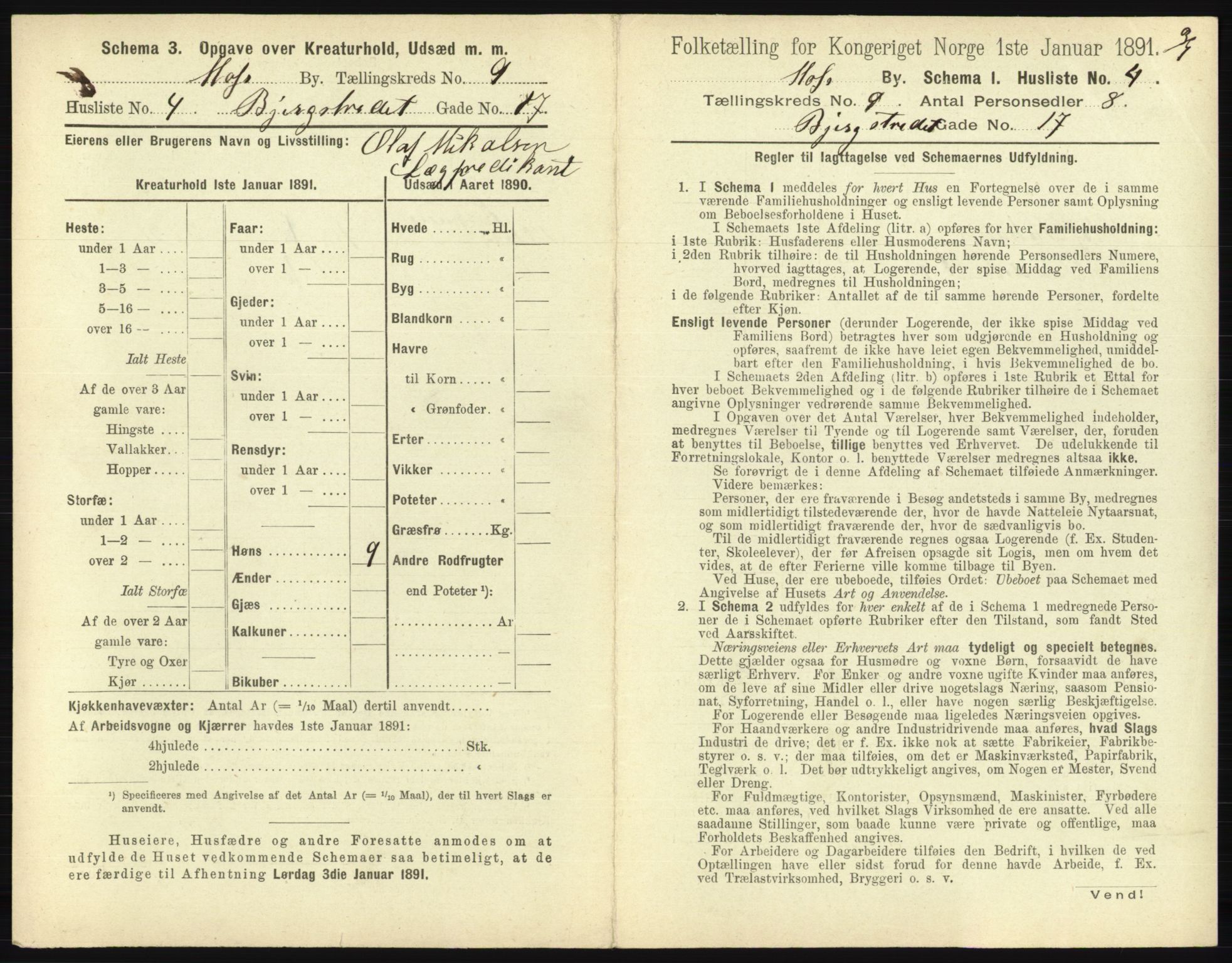 RA, 1891 census for 0104 Moss, 1891, p. 646