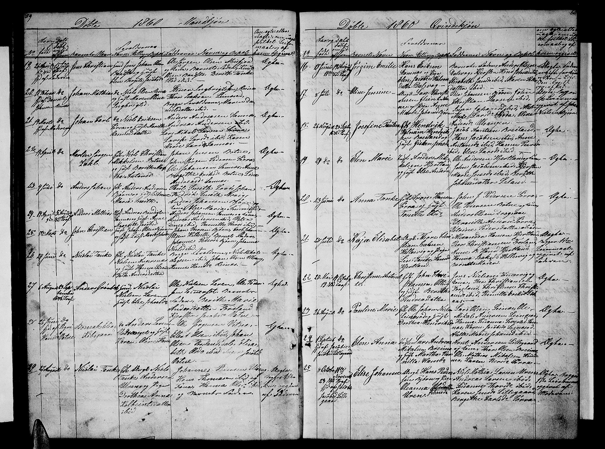 Ministerialprotokoller, klokkerbøker og fødselsregistre - Nordland, SAT/A-1459/831/L0475: Parish register (copy) no. 831C02, 1851-1865, p. 59-60