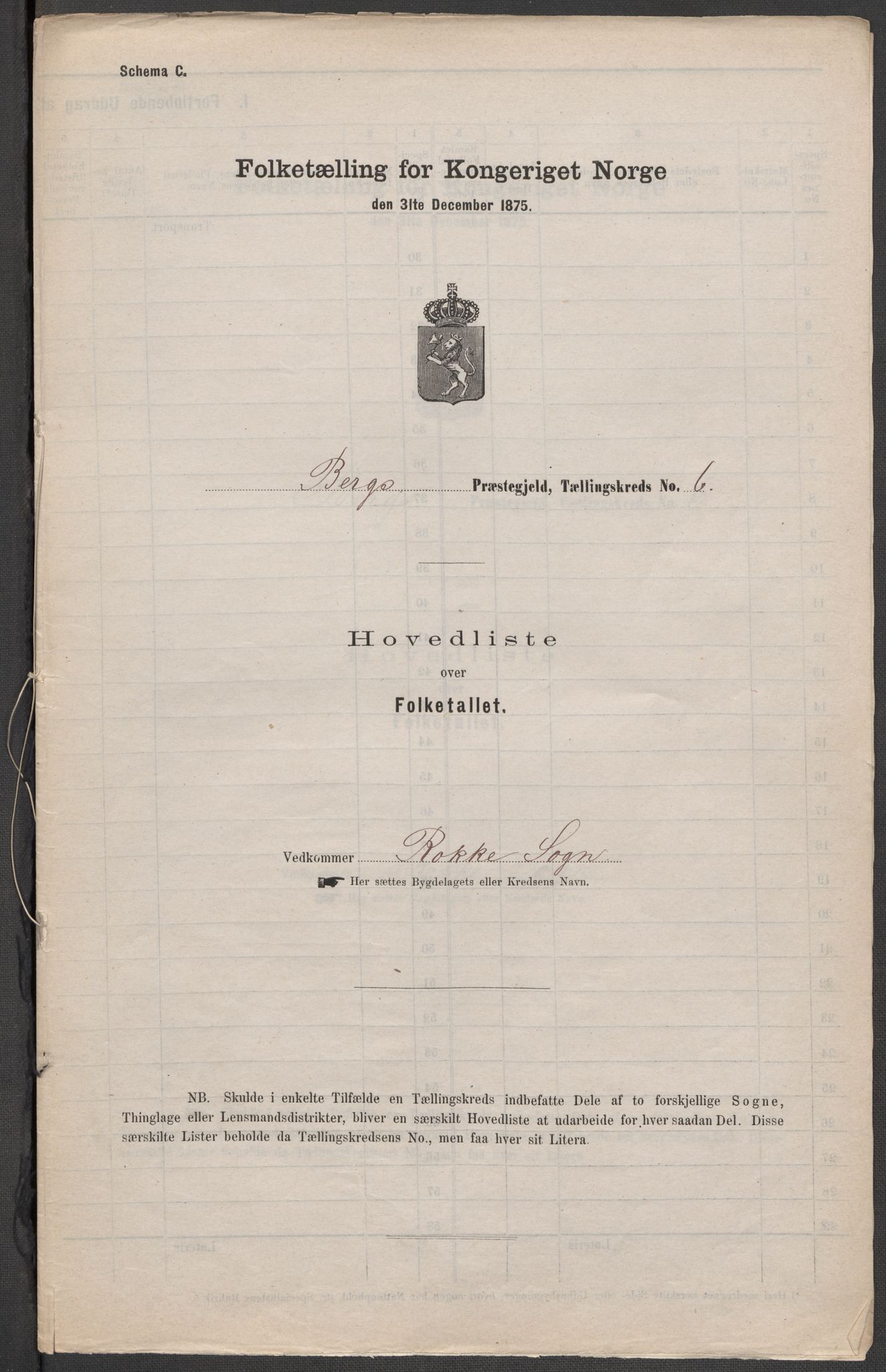 RA, 1875 census for 0116P Berg, 1875, p. 22