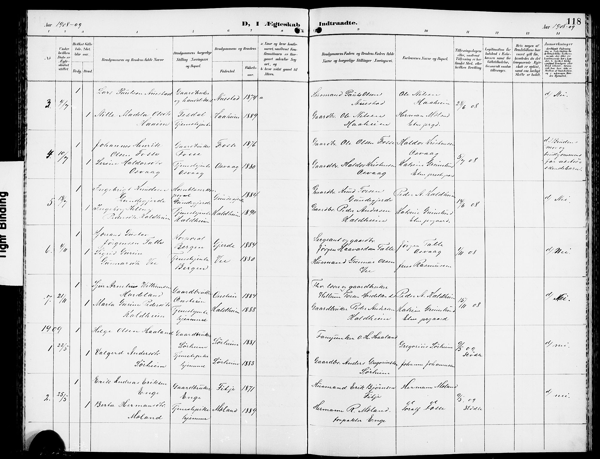Etne sokneprestembete, SAB/A-75001/H/Hab: Parish register (copy) no. A 6, 1897-1924, p. 118