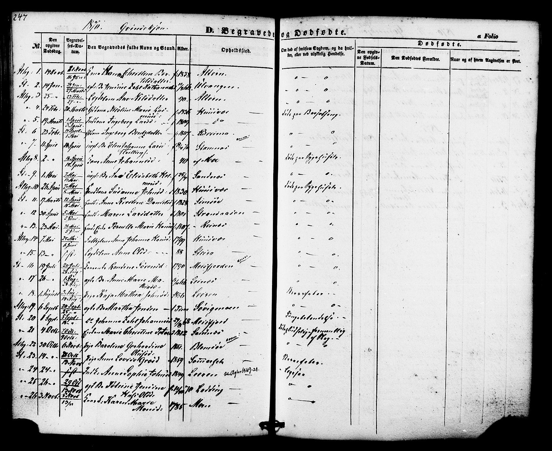 Ministerialprotokoller, klokkerbøker og fødselsregistre - Nordland, AV/SAT-A-1459/830/L0448: Parish register (official) no. 830A12, 1855-1878, p. 247