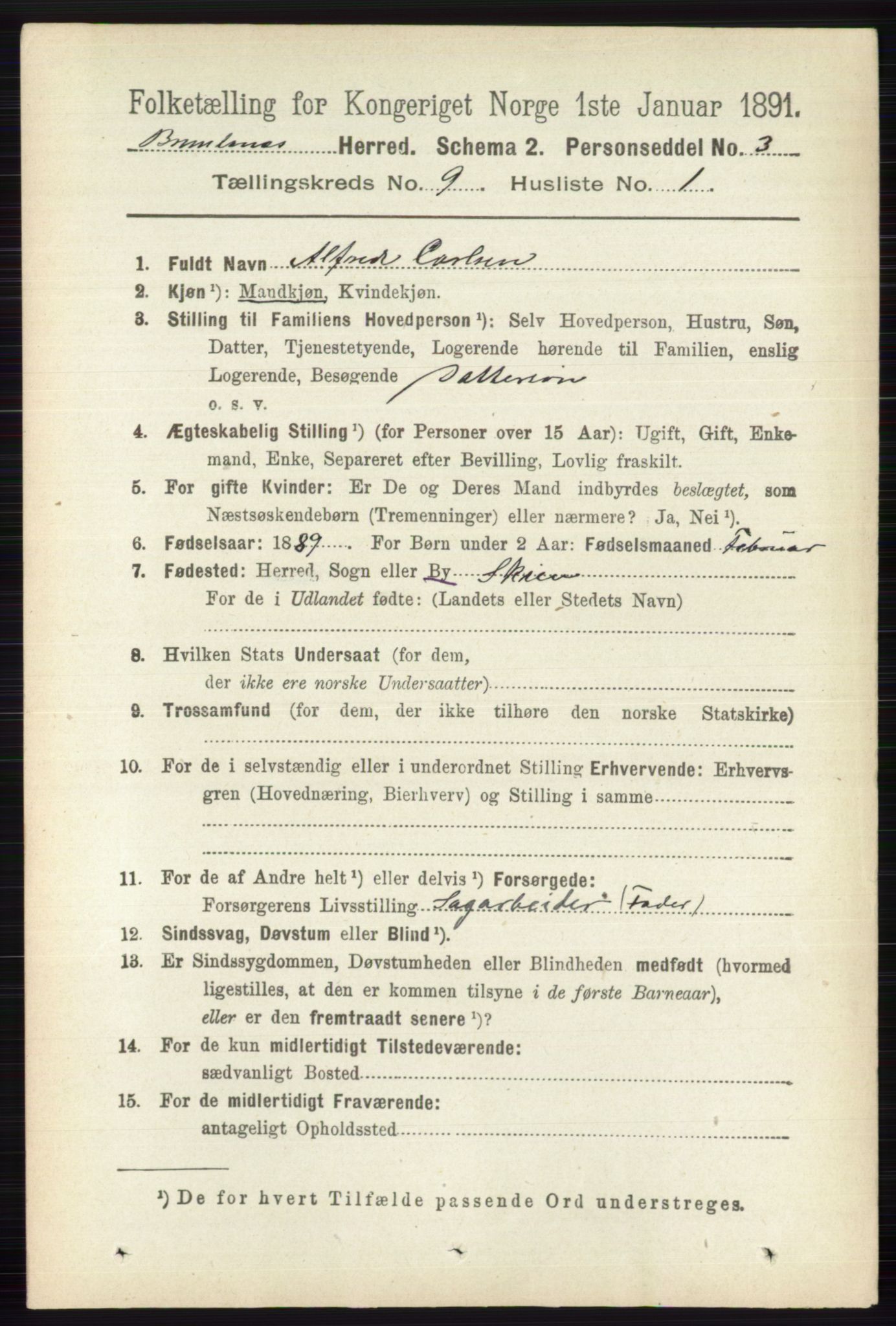 RA, 1891 census for 0726 Brunlanes, 1891, p. 4137