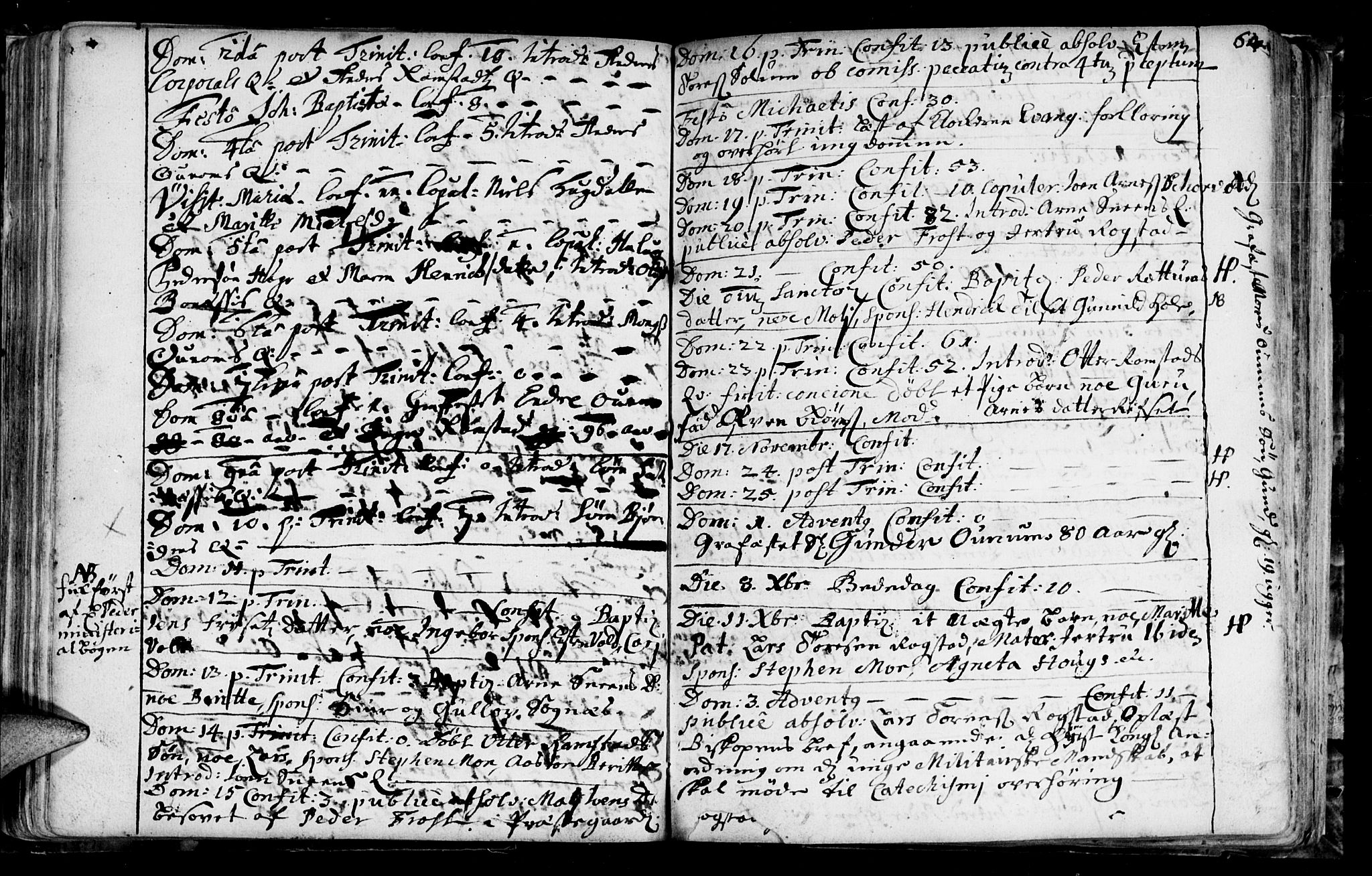 Ministerialprotokoller, klokkerbøker og fødselsregistre - Sør-Trøndelag, SAT/A-1456/687/L0990: Parish register (official) no. 687A01, 1690-1746, p. 64