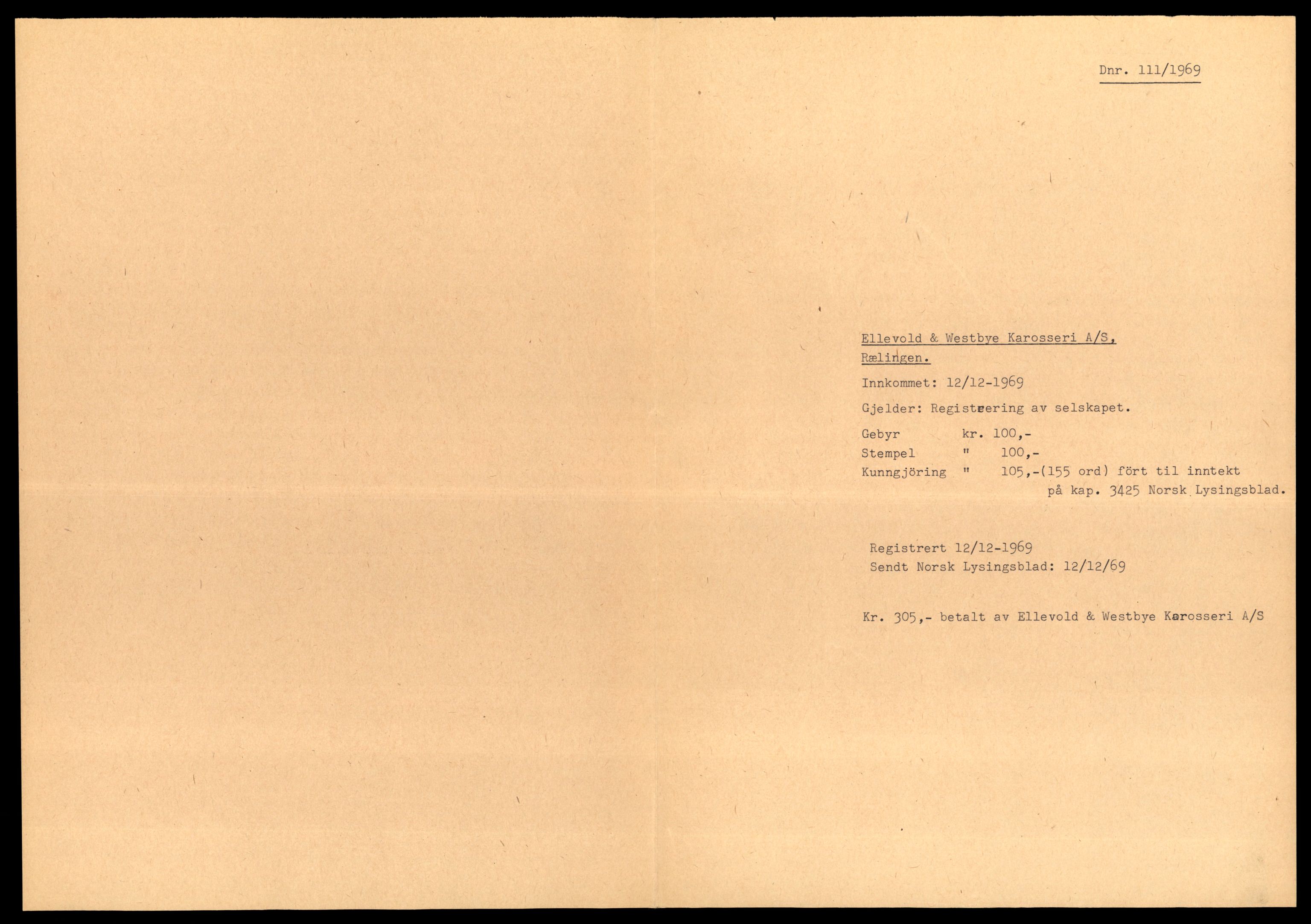 Nedre Romerike sorenskriveri, AV/SAT-A-10469/K/Kd/Kdb/L0011: Firmaanmeldelser 1/1969 - 100/1971, 1969-1971