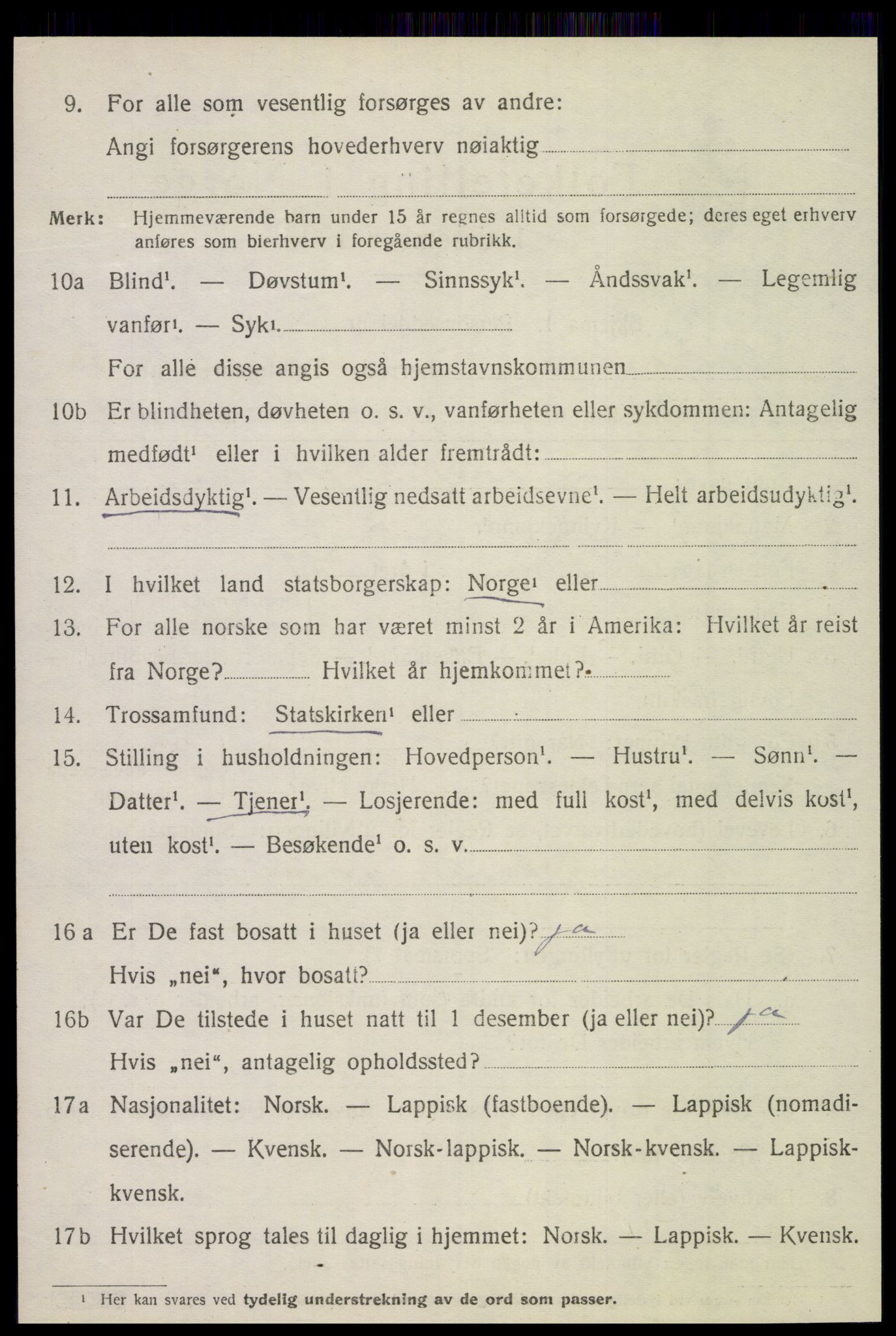 SAT, 1920 census for Flatanger, 1920, p. 2395