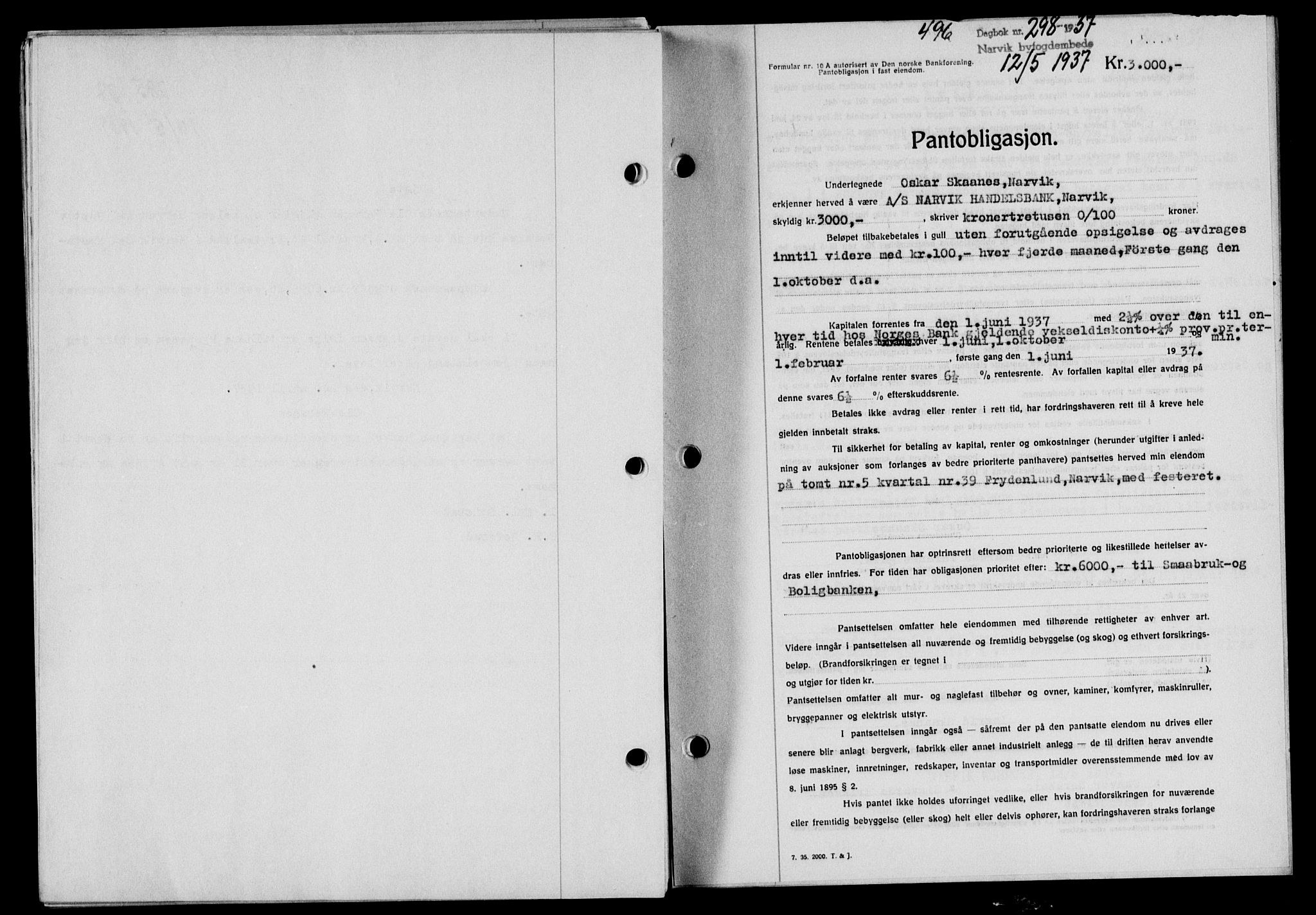 Narvik sorenskriveri, SAT/A-0002/1/2/2C/2Ca/L0011: Mortgage book no. 14, 1935-1937, Deed date: 12.05.1937