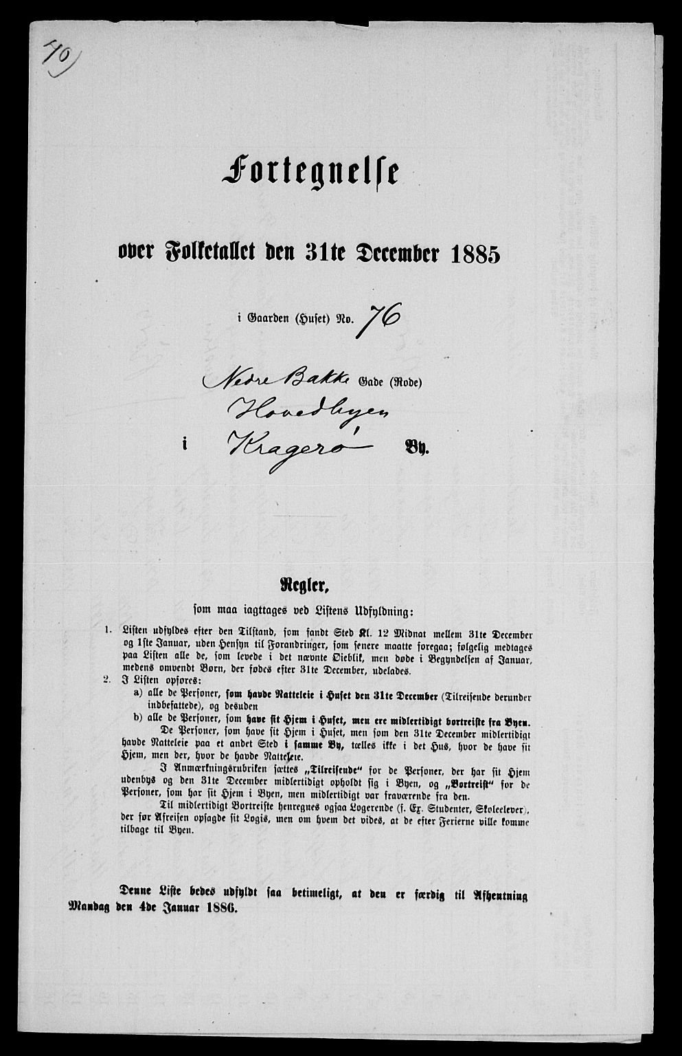 SAKO, 1885 census for 0801 Kragerø, 1885, p. 1173