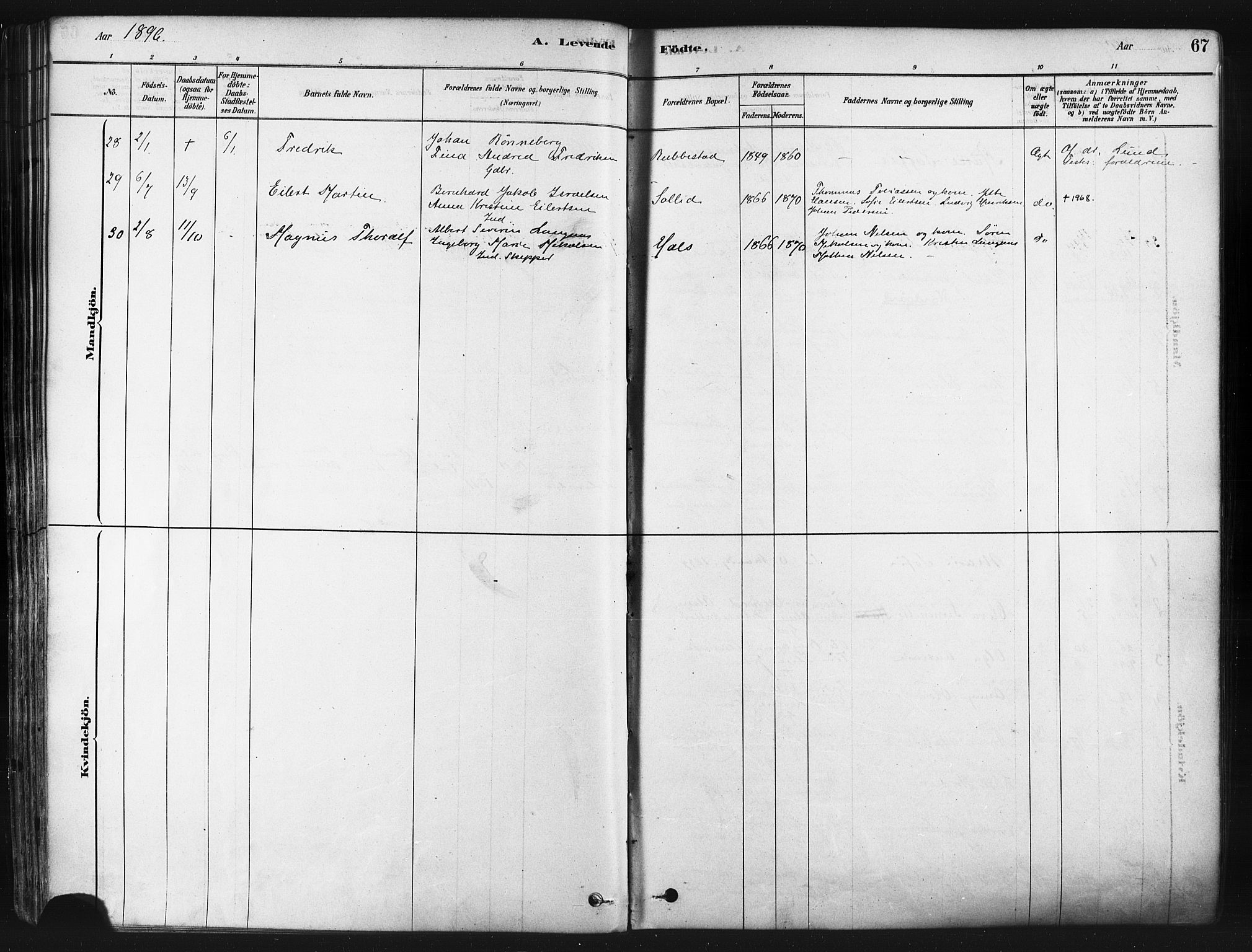 Tranøy sokneprestkontor, SATØ/S-1313/I/Ia/Iaa/L0009kirke: Parish register (official) no. 9, 1878-1904, p. 67