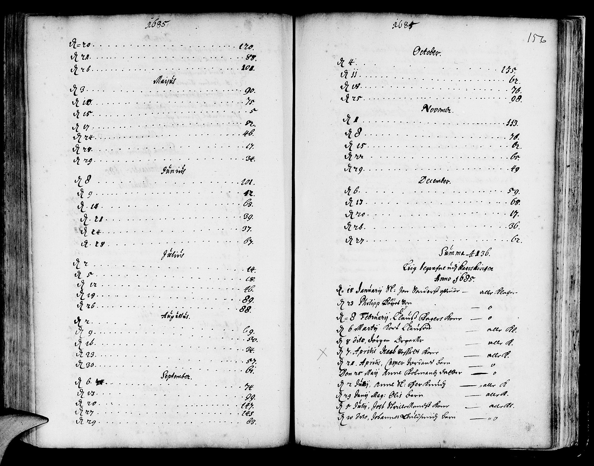 Korskirken sokneprestembete, SAB/A-76101/H/Haa/L0001: Parish register (official) no. A 1, 1674-1688, p. 156